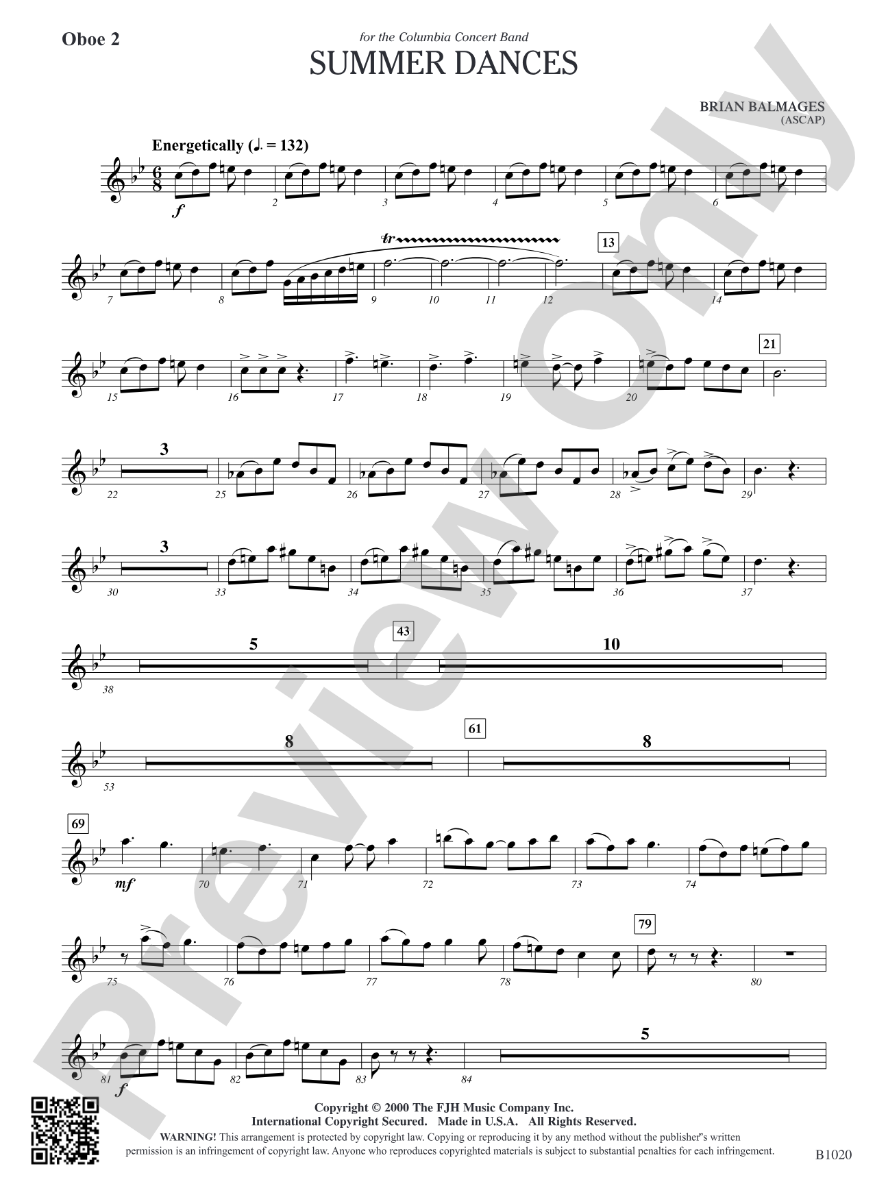 Summer Dances: Oboe 2