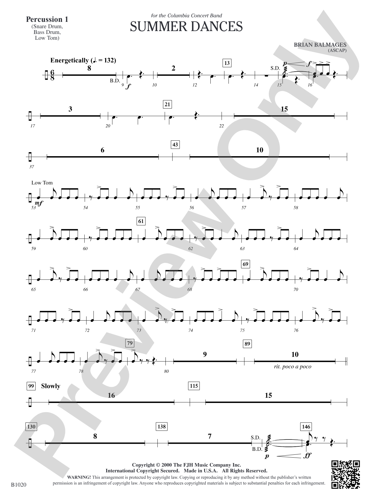 Summer Dances: Percussion 1