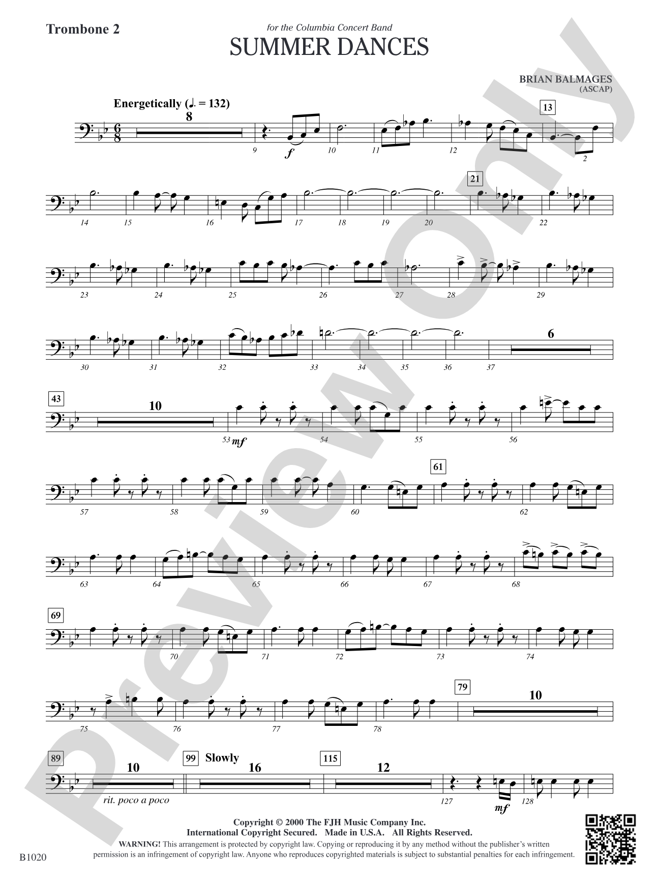 Summer Dances: Trombone 2