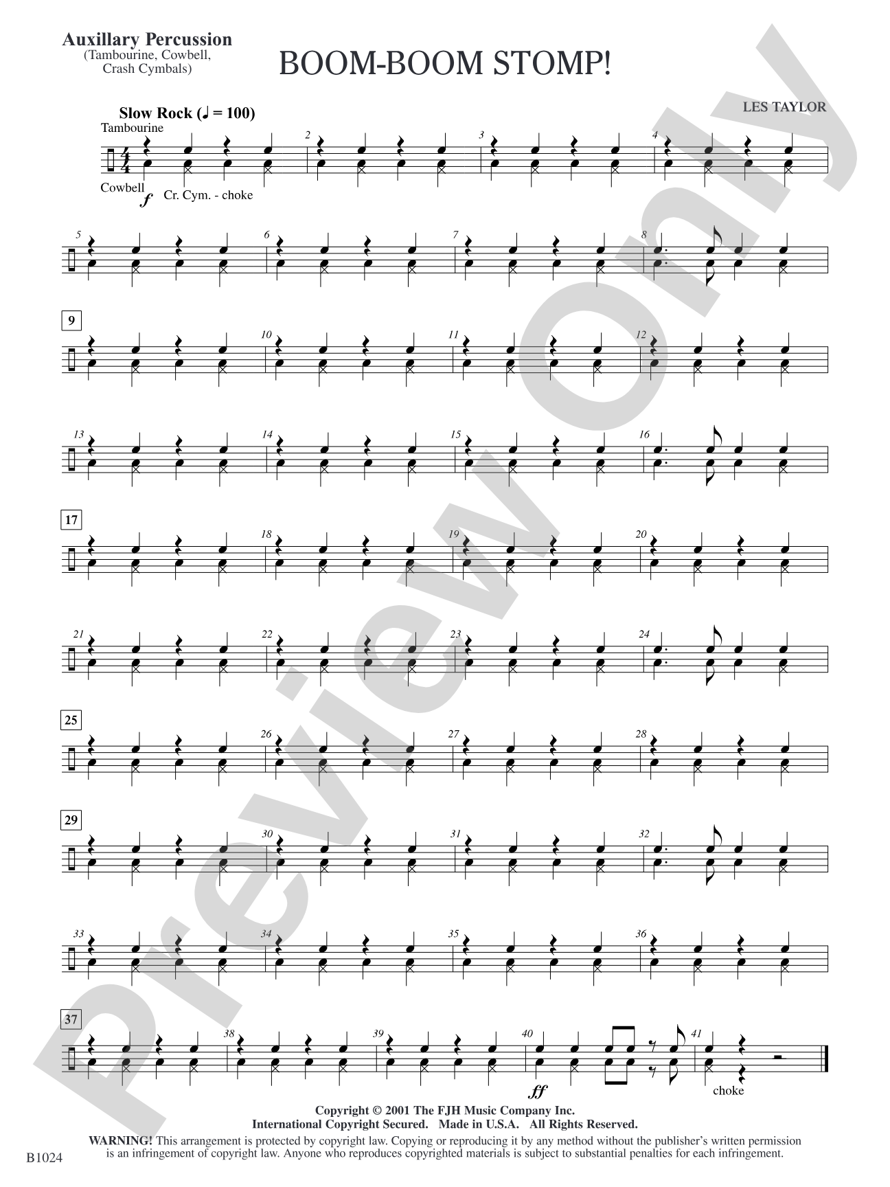 Boom-Boom Stomp!: Auxillary Percussion