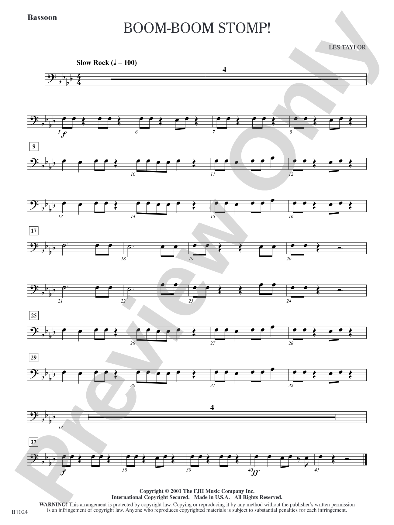 Boom-Boom Stomp!: Bassoon