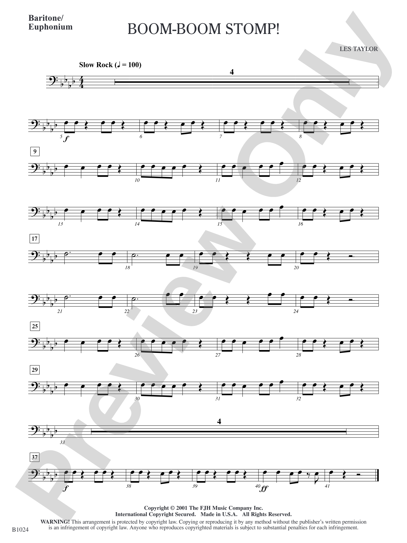 Boom-Boom Stomp!: Baritone/Euphonium