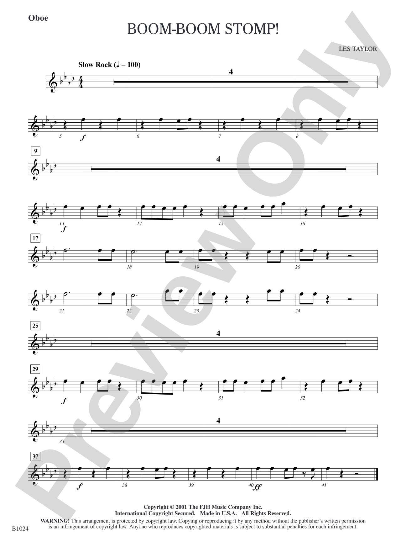 Boom-Boom Stomp!: Oboe
