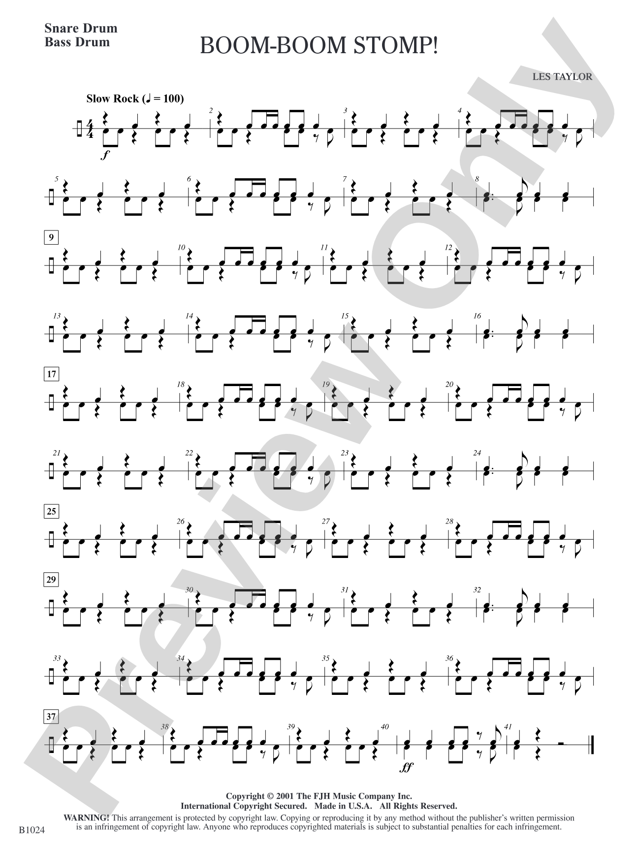 Boom-Boom Stomp!: Snare Drum/Bass Drum