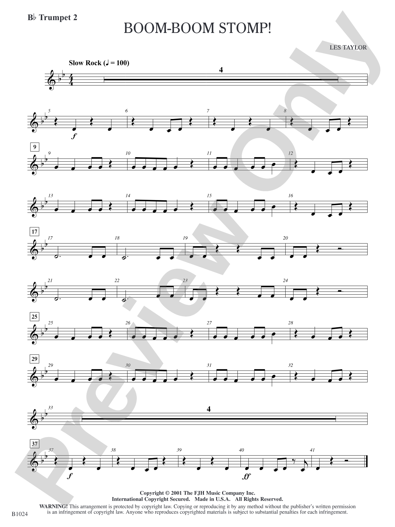 Boom-Boom Stomp!: B-flat Trumpet 2