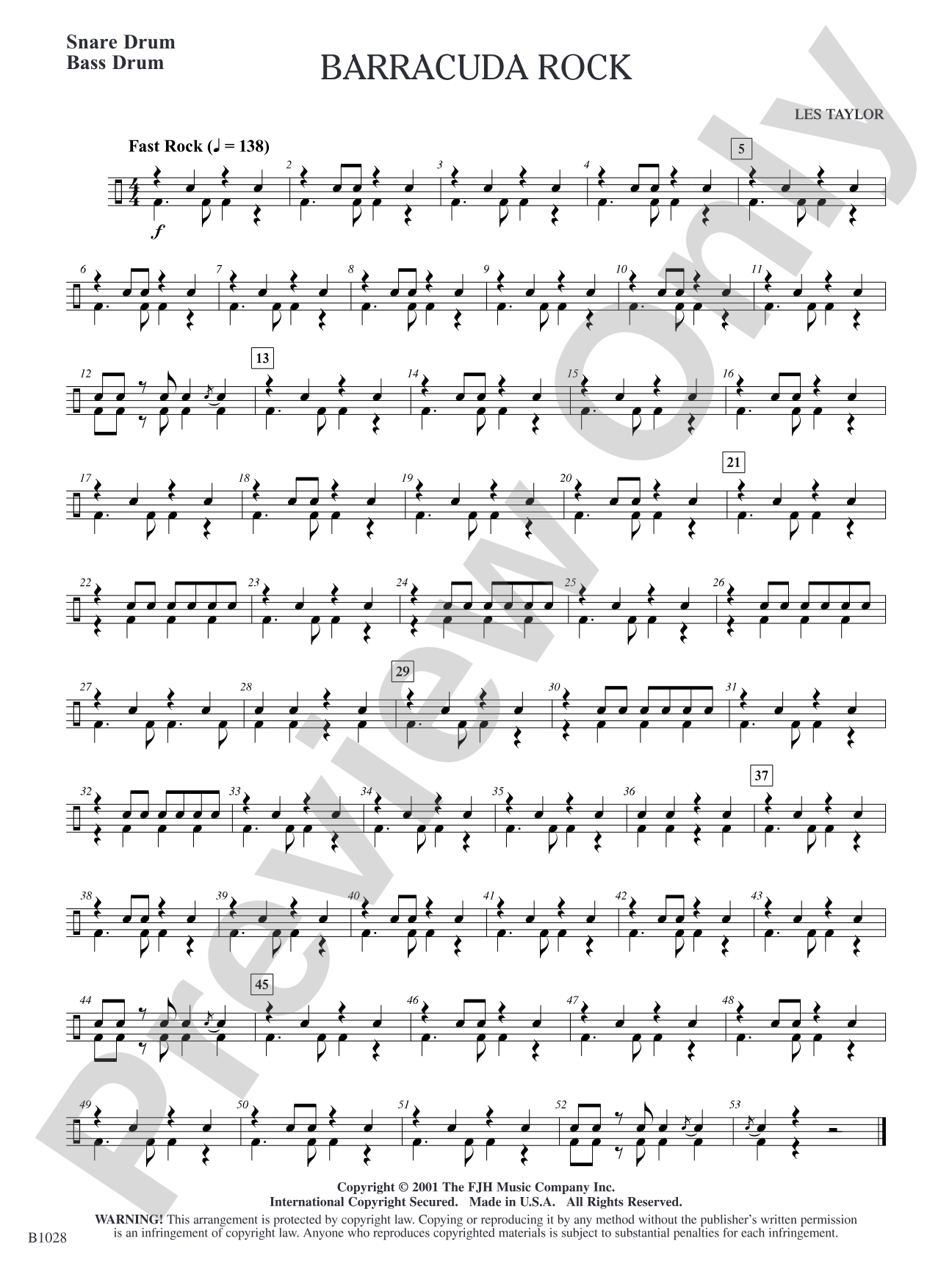 Barracuda Rock: Snare Drum/Bass Drum