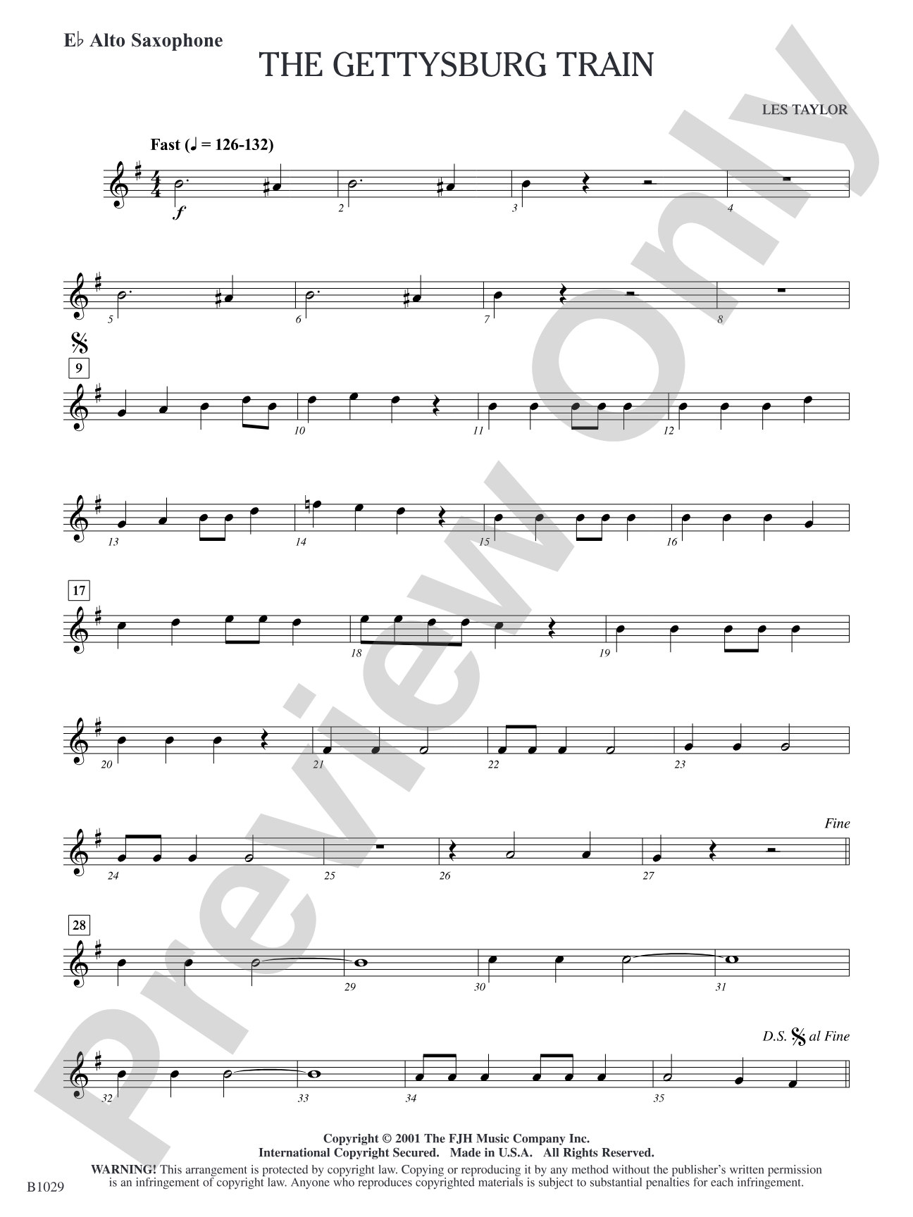 The Gettysburg Train: E-flat Alto Saxophone