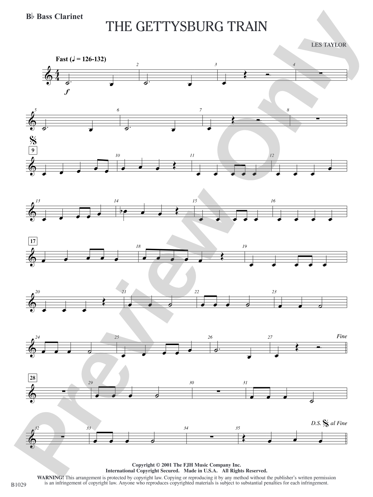 The Gettysburg Train: B-flat Bass Clarinet