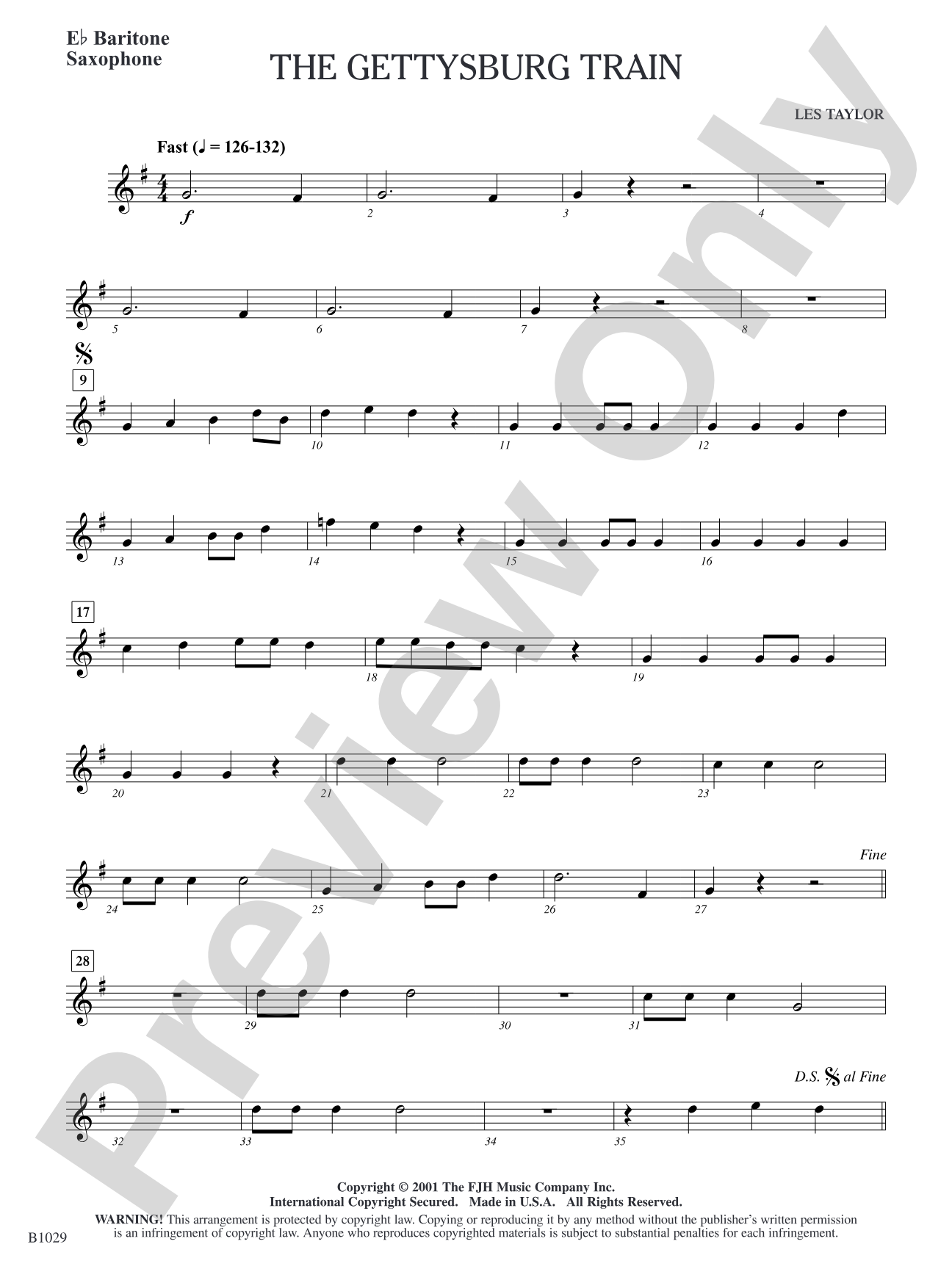 The Gettysburg Train: E-flat Baritone Saxophone