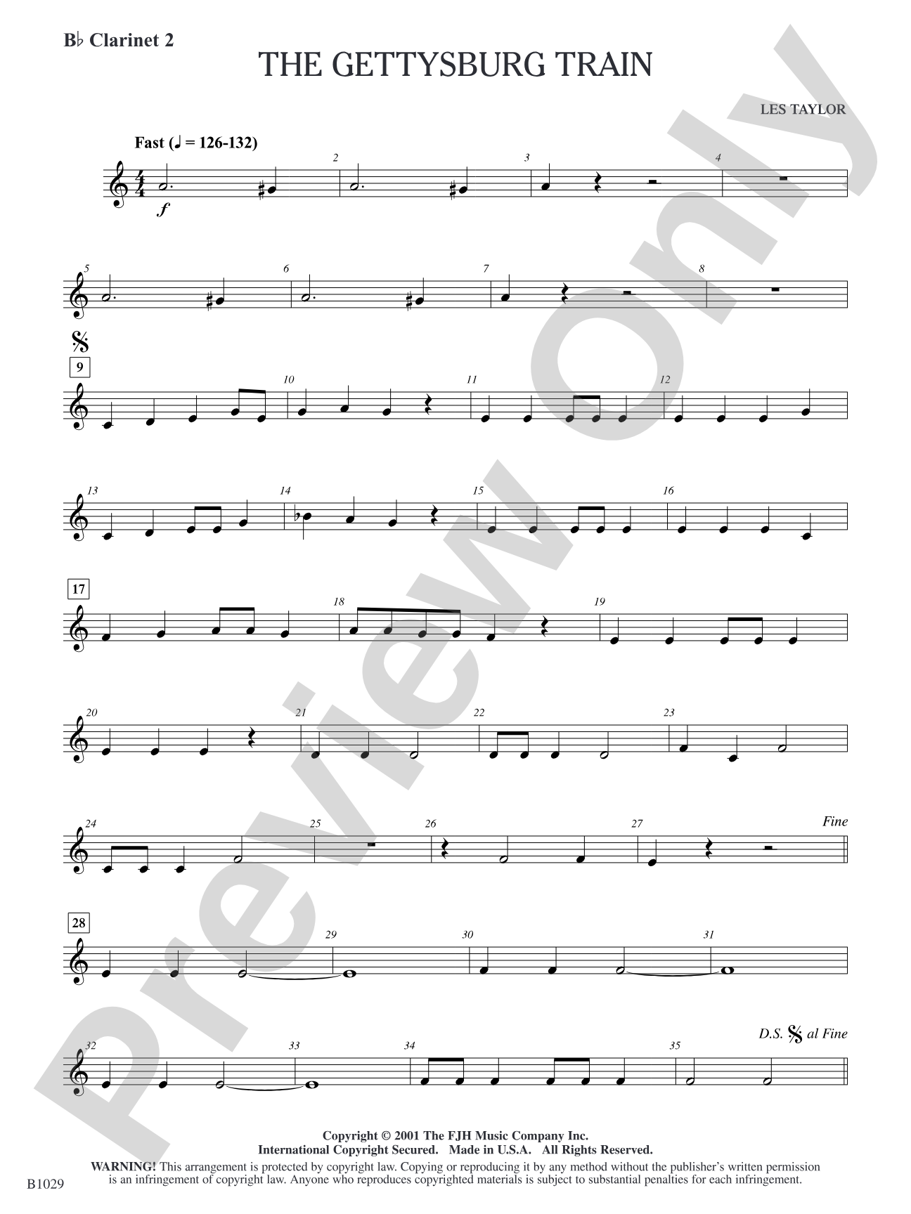 The Gettysburg Train: B-flat Clarinet 2