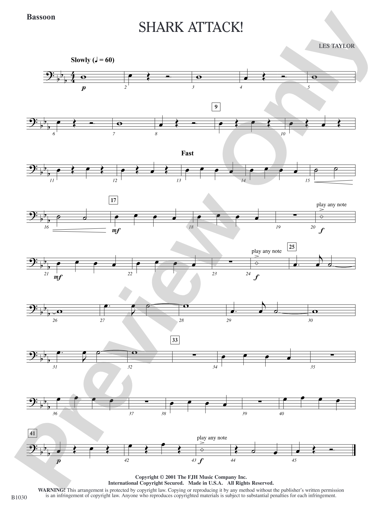 Shark Attack!: Bassoon
