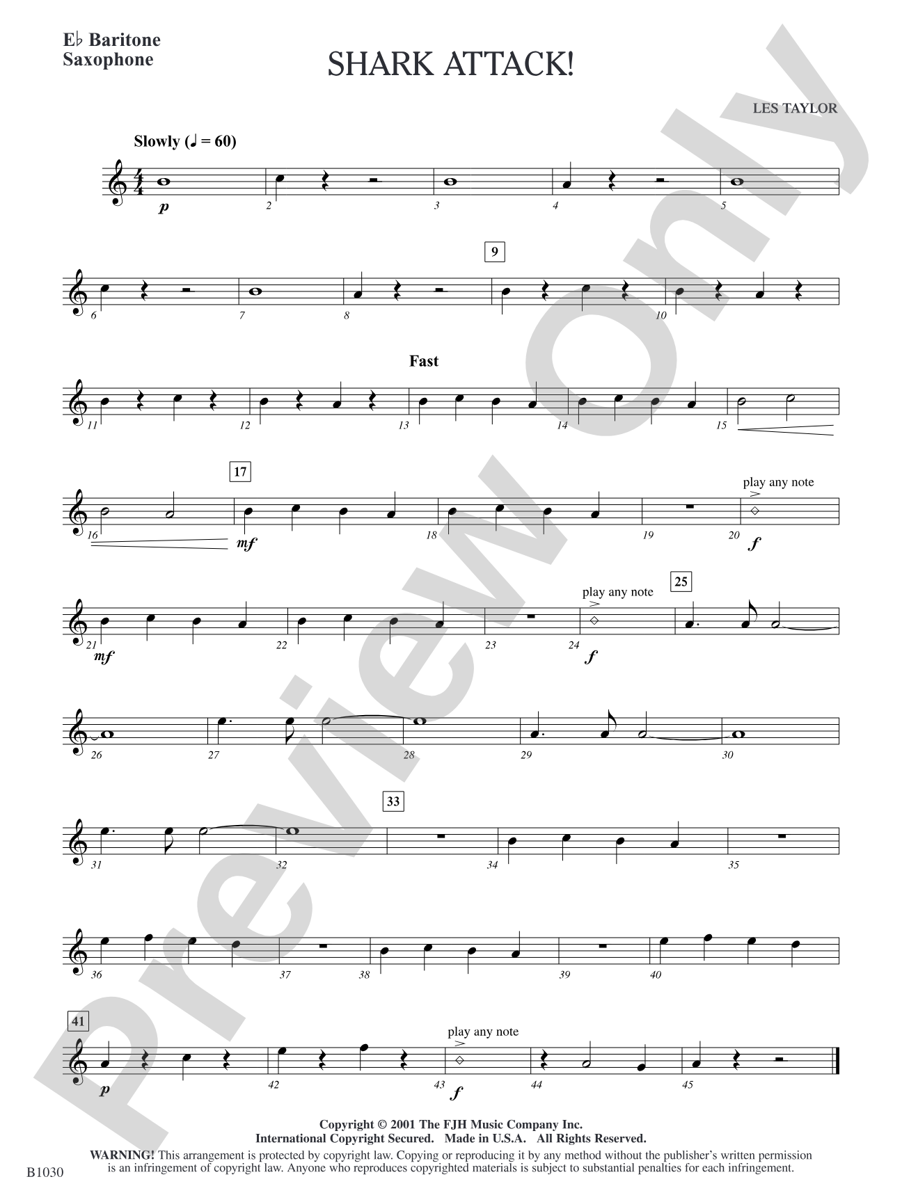 Shark Attack!: E-flat Baritone Saxophone