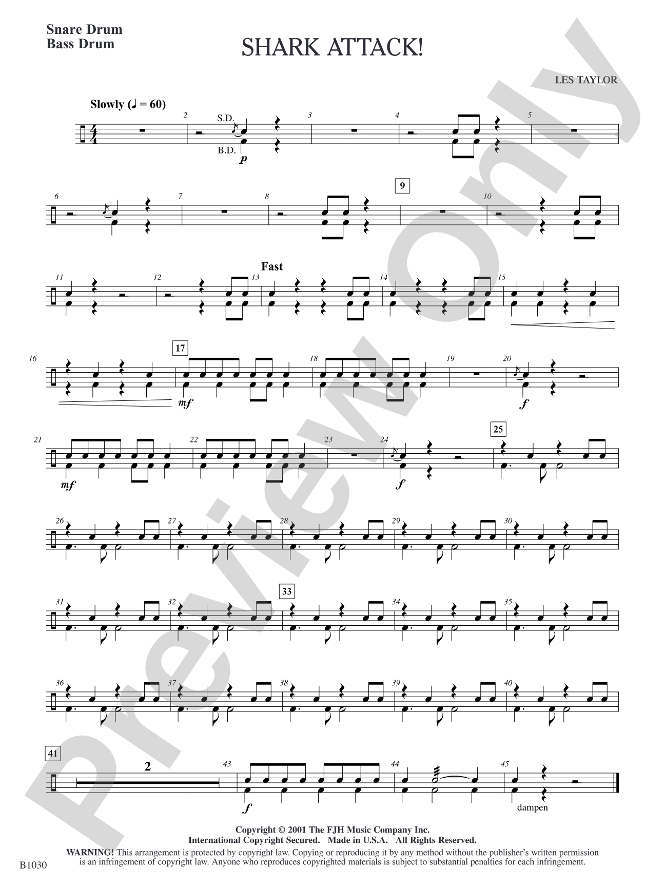 Shark Attack!: Snare Drum/Bass Drum