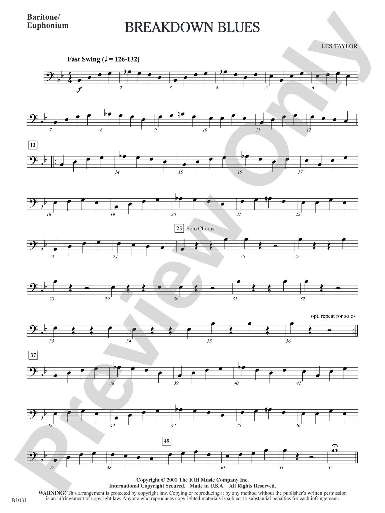 Breakdown Blues: Baritone/Euphonium