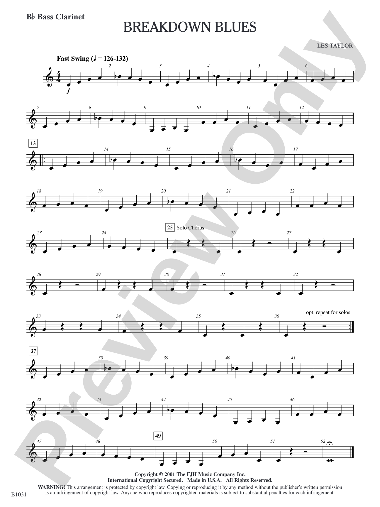 Breakdown Blues: B-flat Bass Clarinet