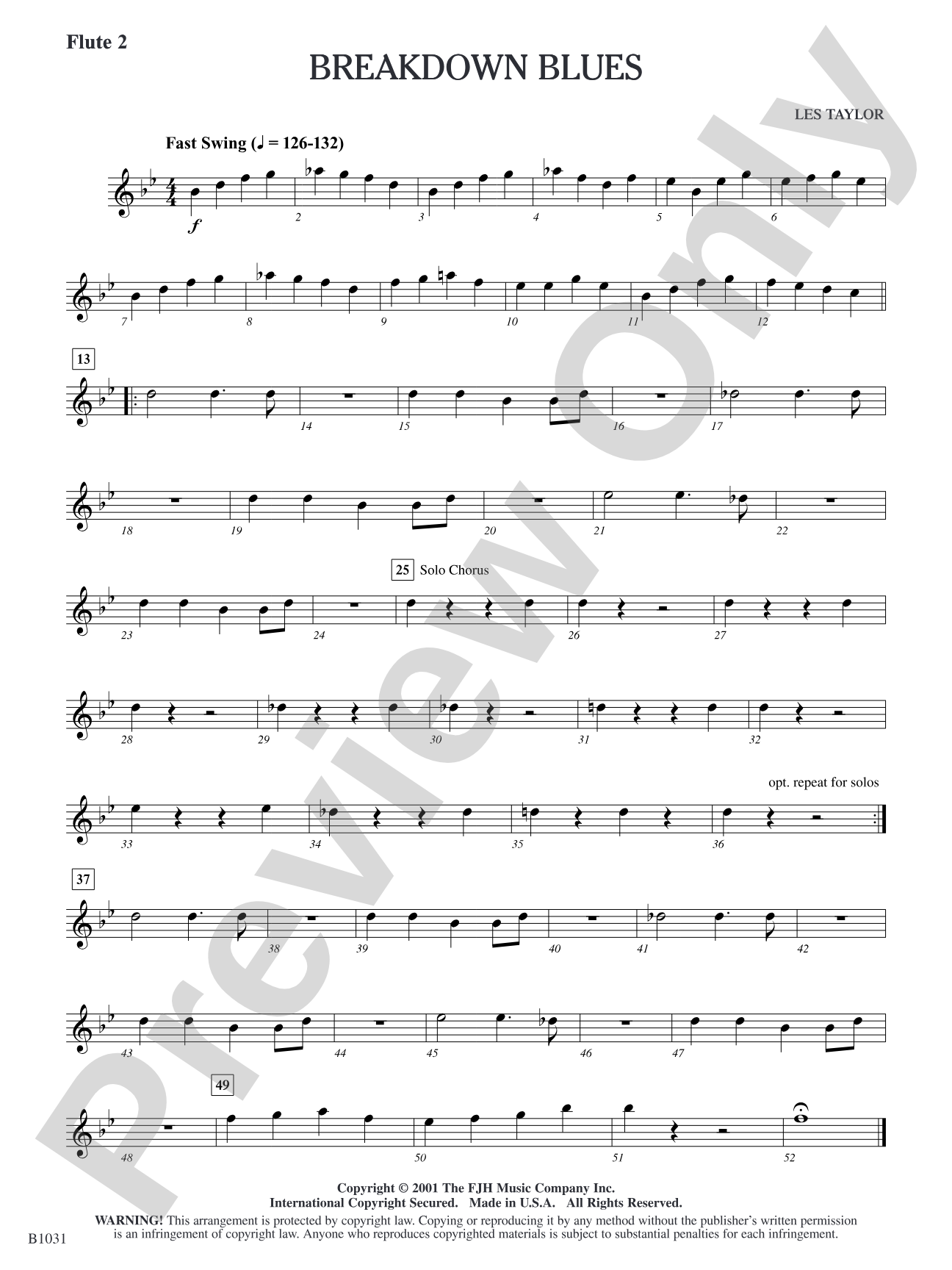 Breakdown Blues: Flute 2