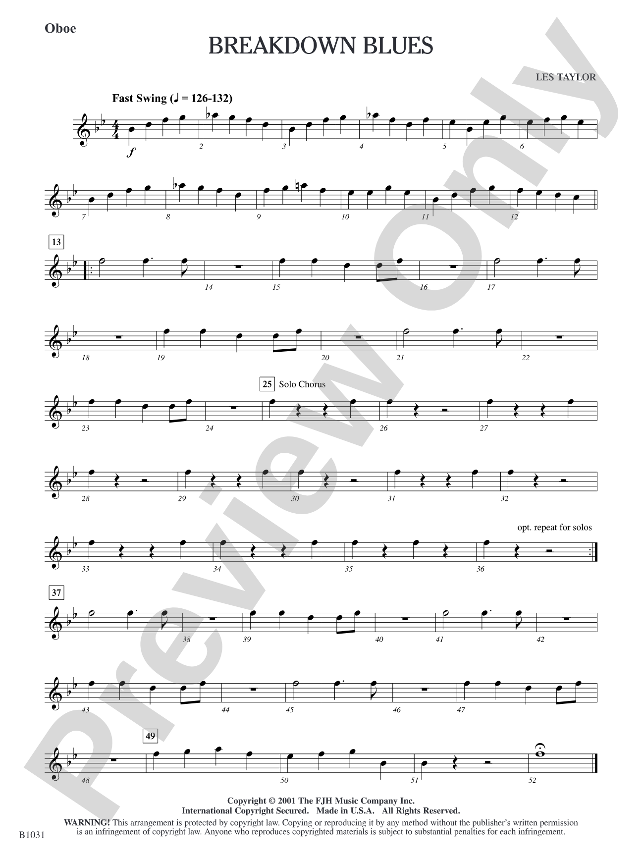 Breakdown Blues: Oboe