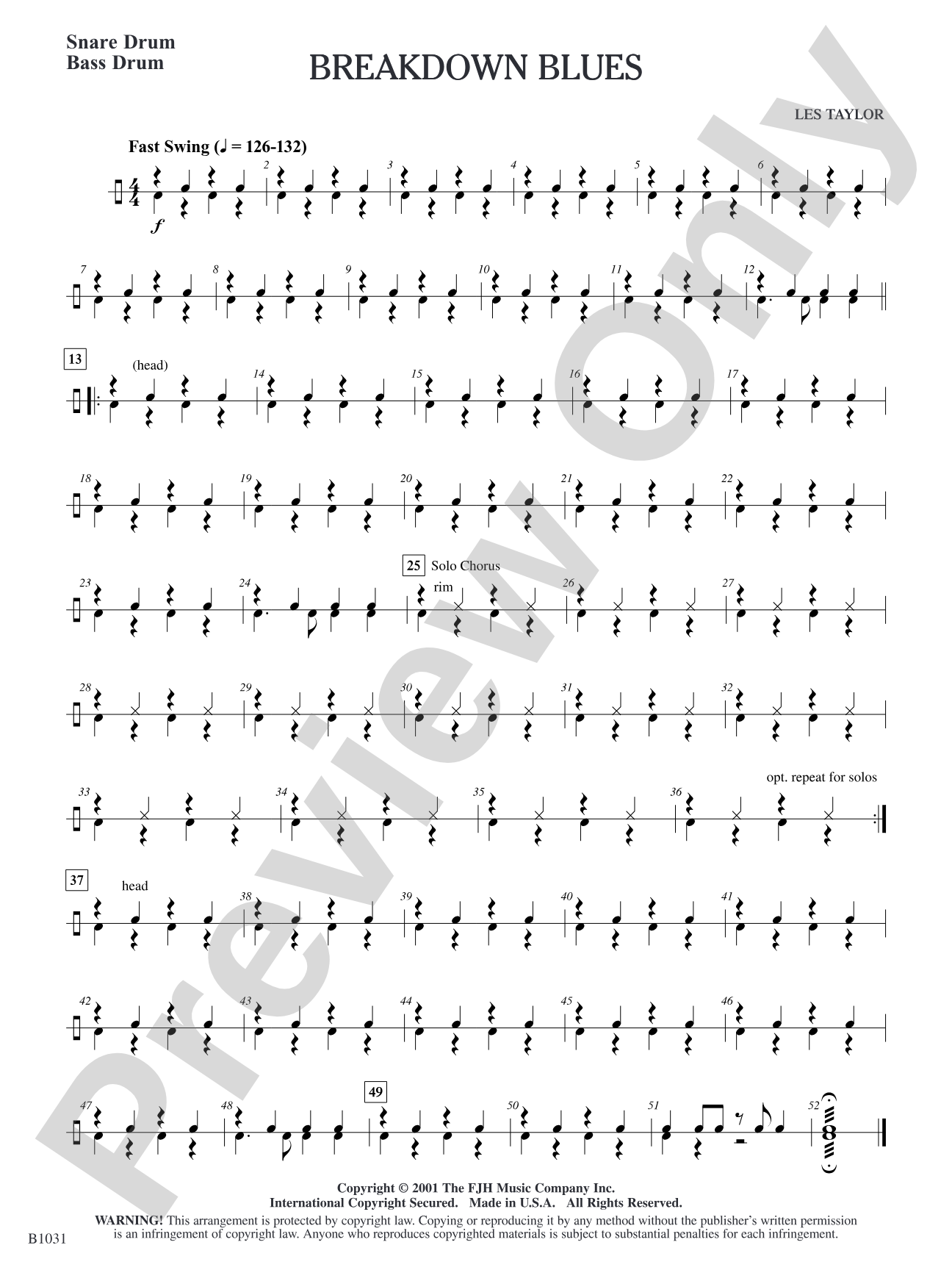 Breakdown Blues: Snare Drum/Bass Drum