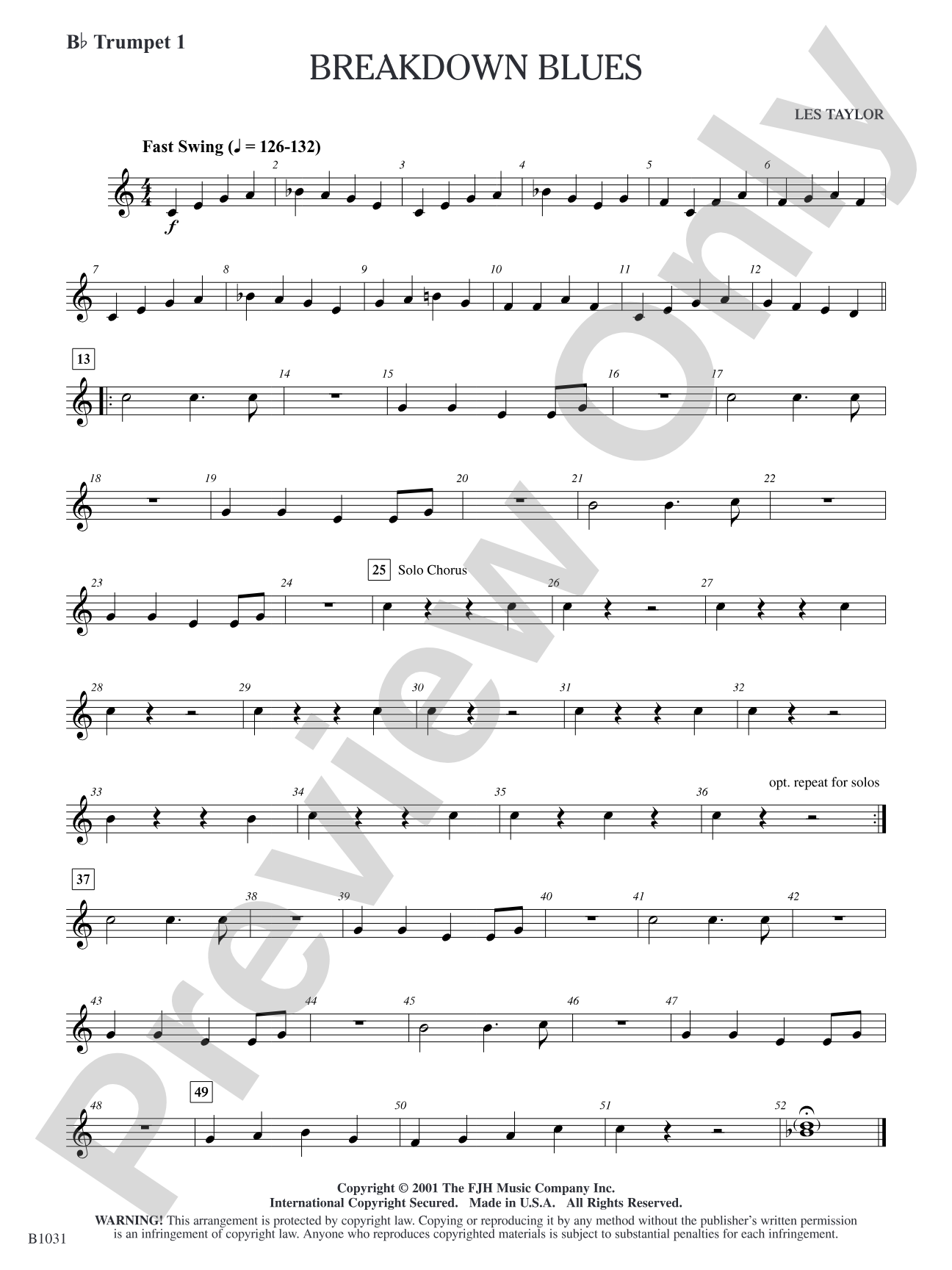 Breakdown Blues: B-flat Trumpet 1