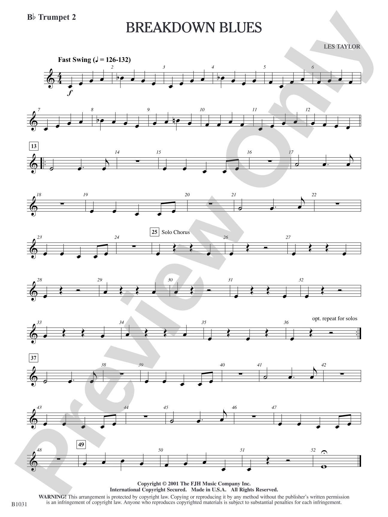Breakdown Blues: B-flat Trumpet 2