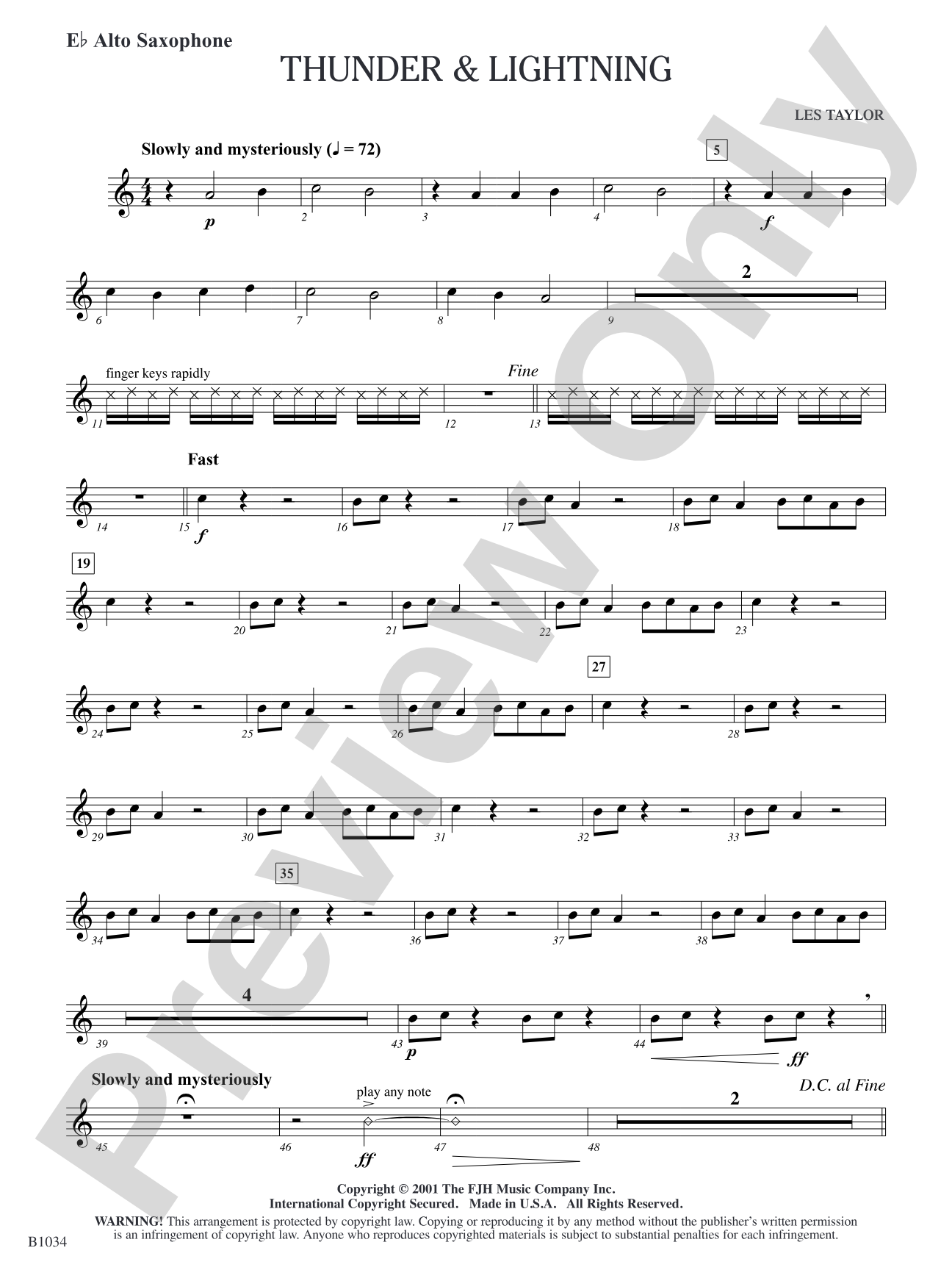 Thunder & Lightning: E-flat Alto Saxophone