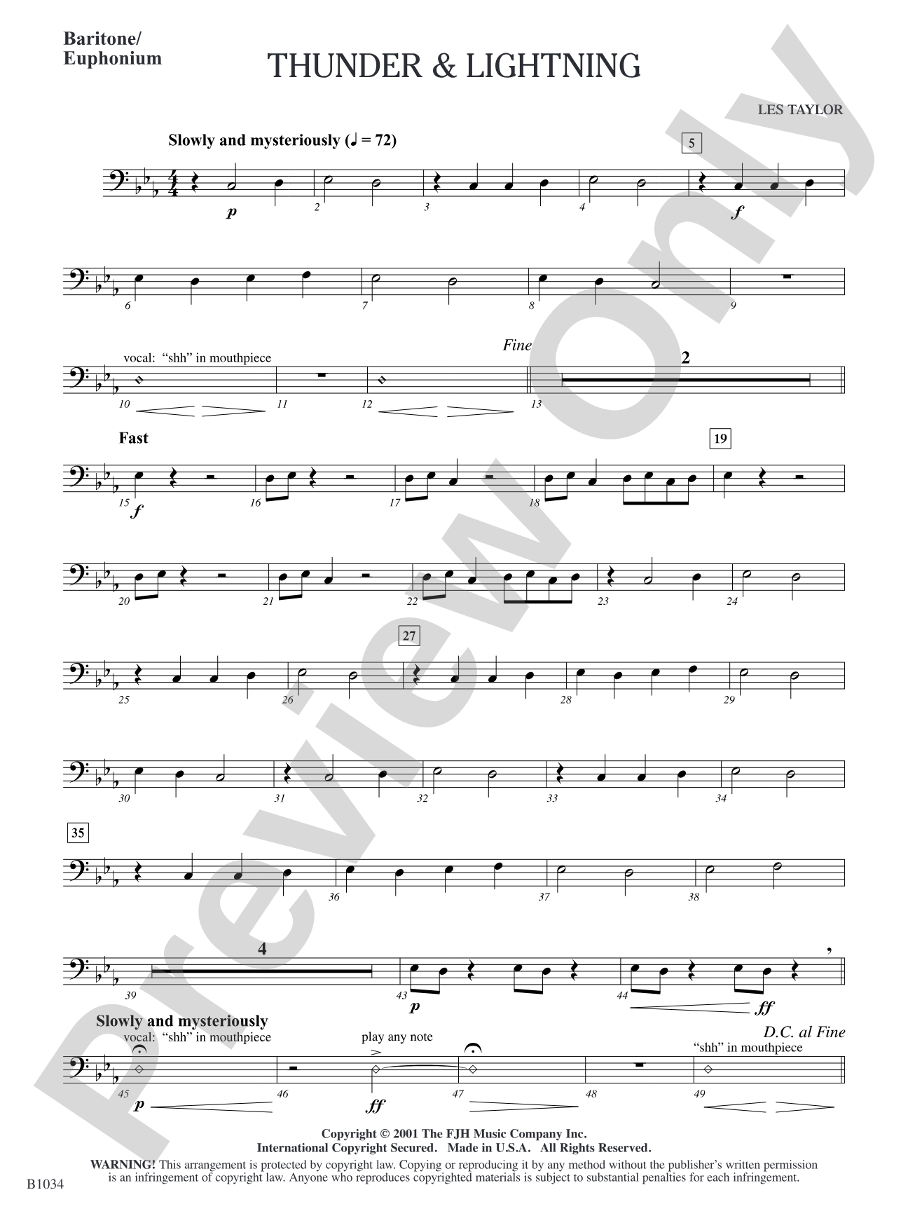 Thunder & Lightning: Baritone/Euphonium