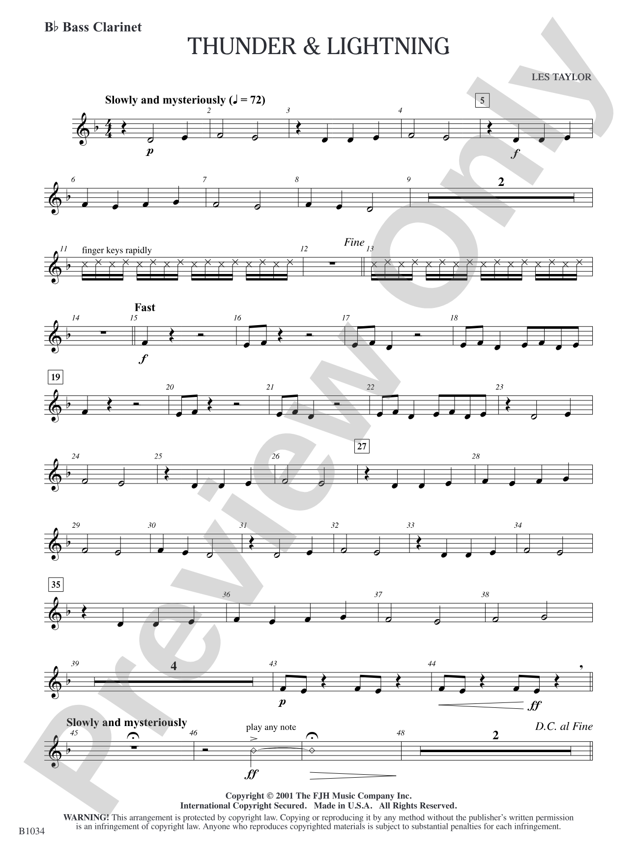 Thunder & Lightning: B-flat Bass Clarinet