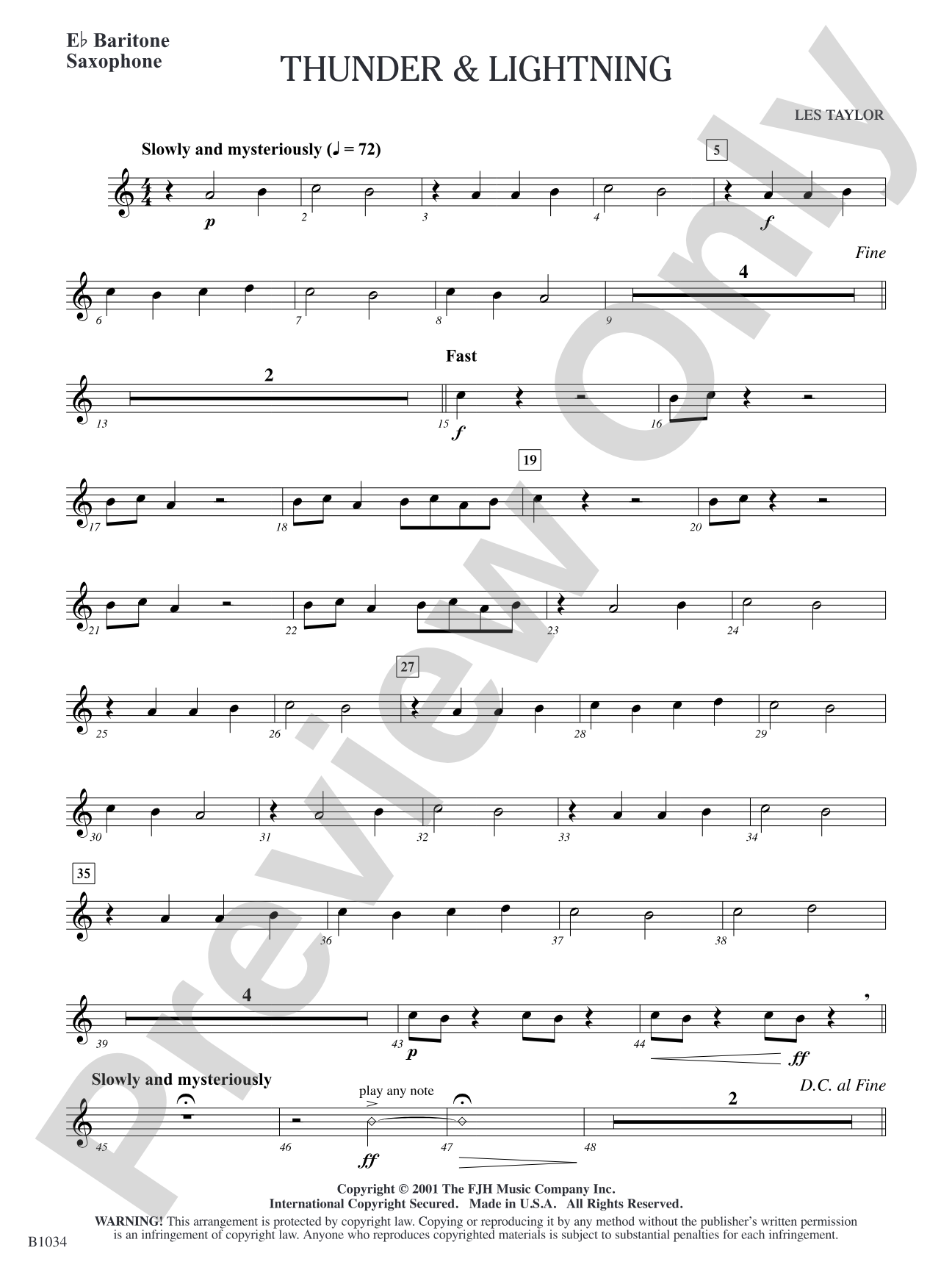 Thunder & Lightning: E-flat Baritone Saxophone