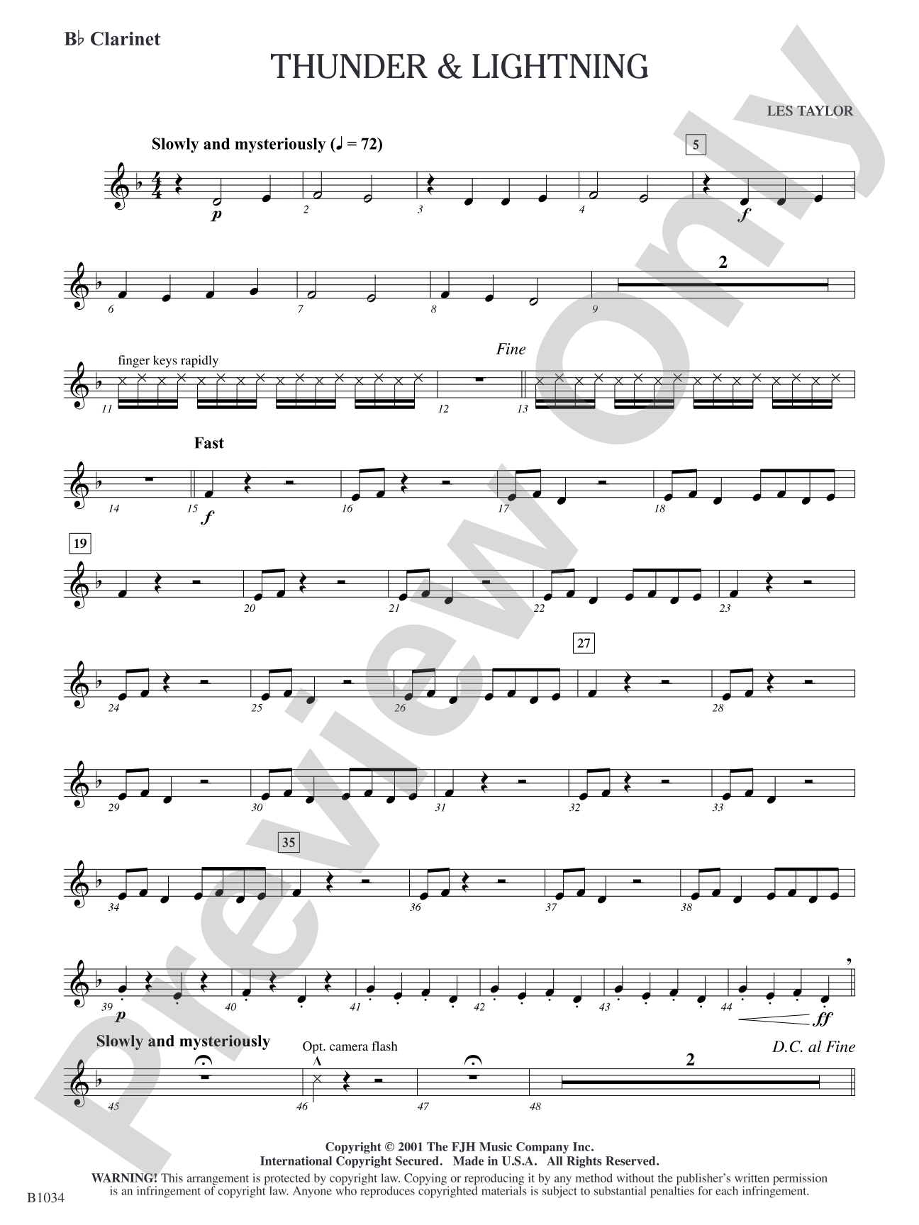 Thunder & Lightning: B-flat Clarinet
