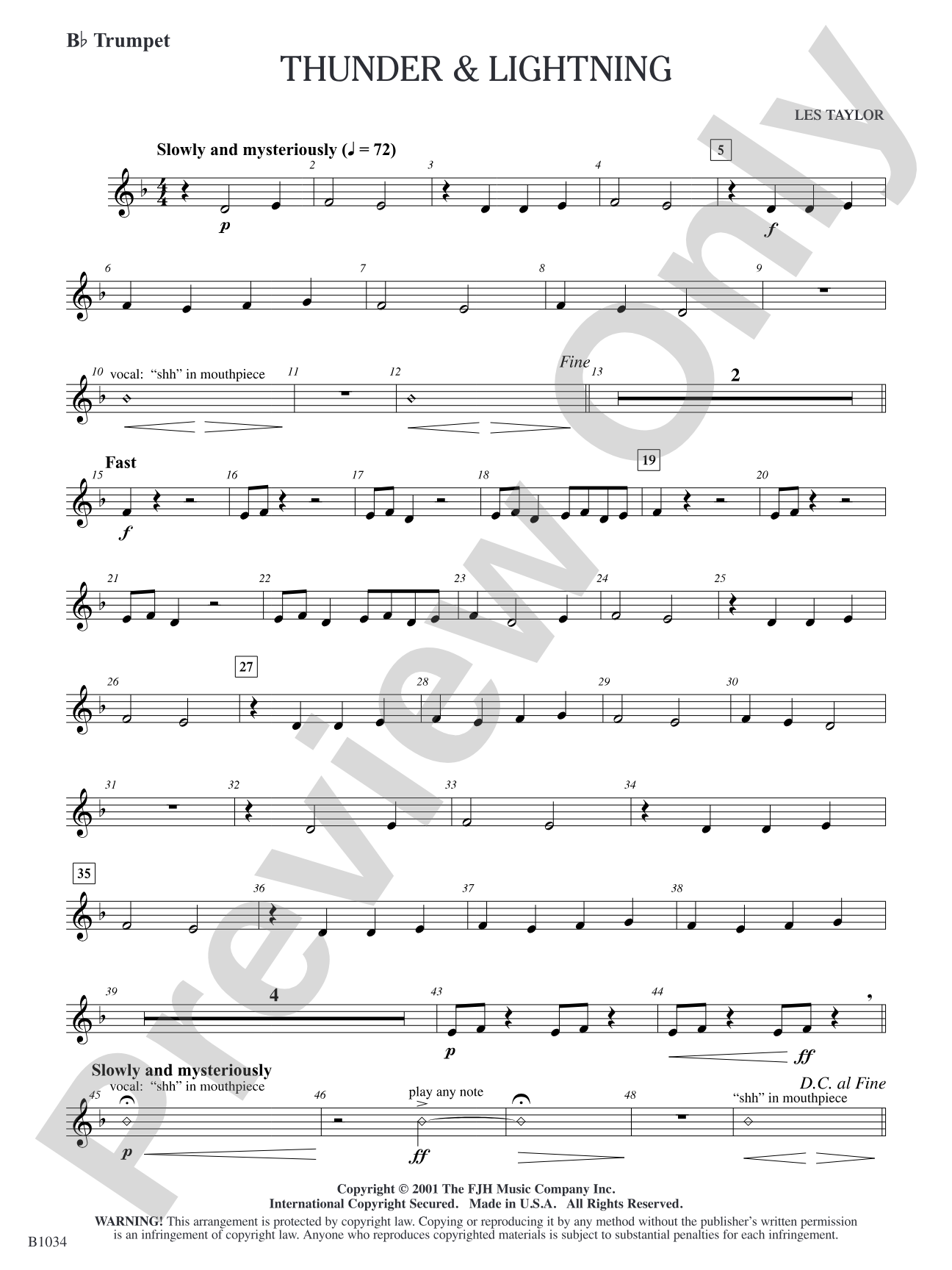 Thunder & Lightning: B-flat Trumpet