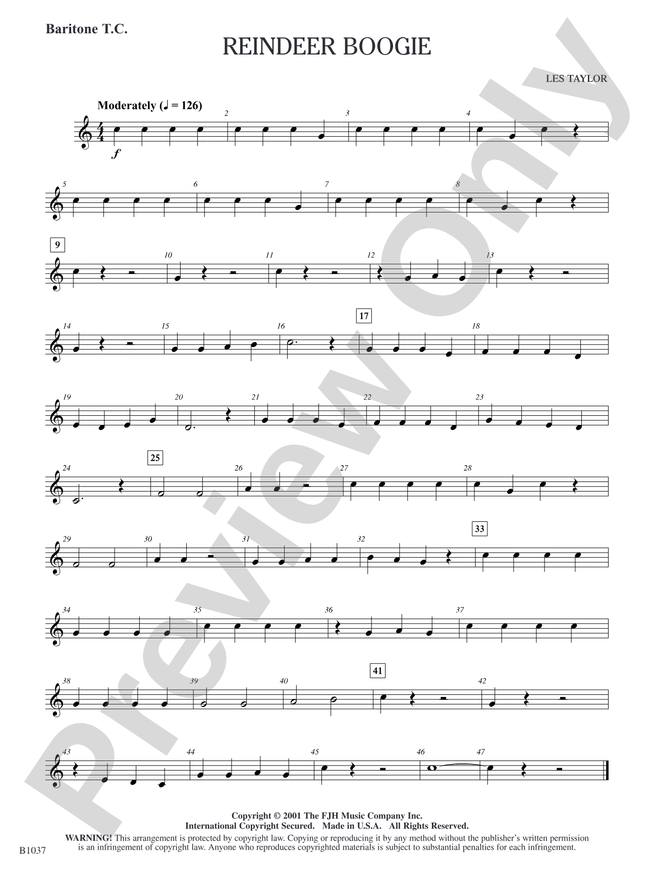 Reindeer Boogie: Baritone T.C.