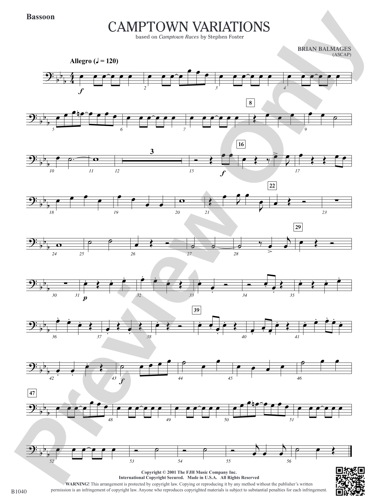 Camptown Variations: Bassoon