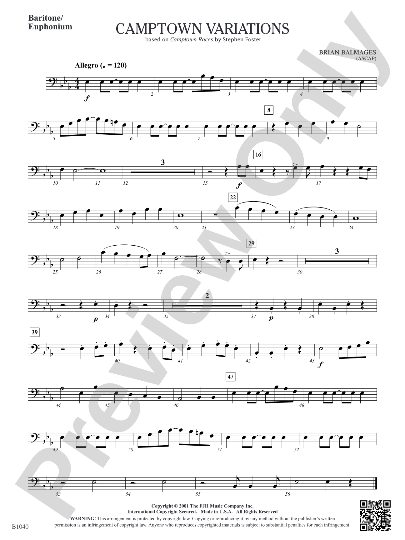 Camptown Variations: Baritone/Euphonium