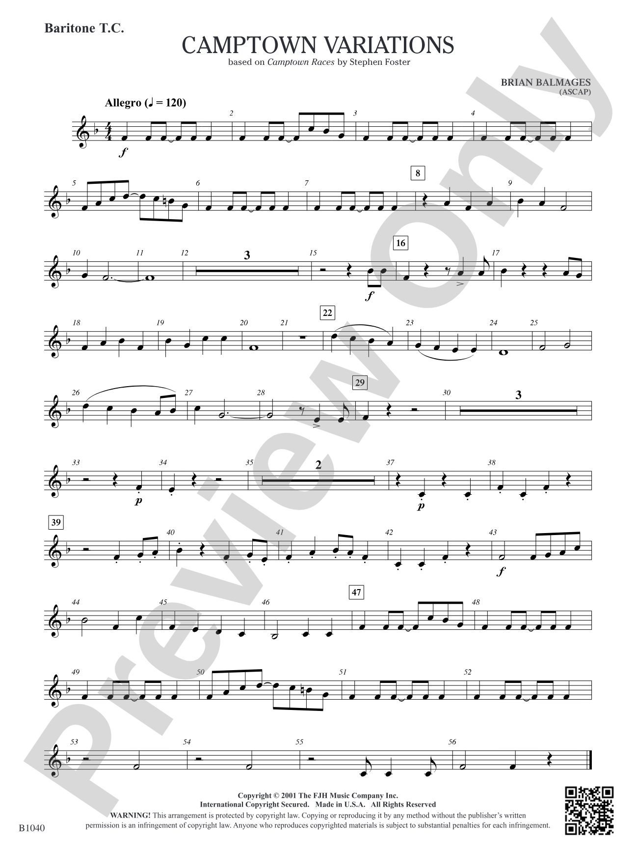 Camptown Variations: Baritone T.C.