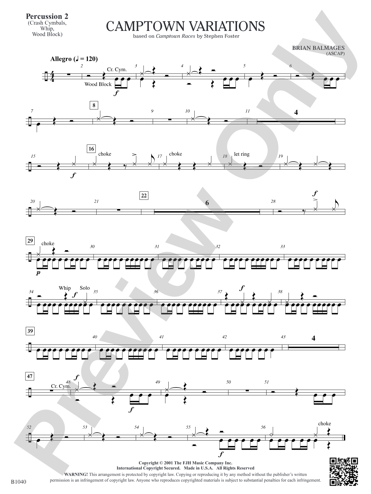 Camptown Variations: Percussion 2