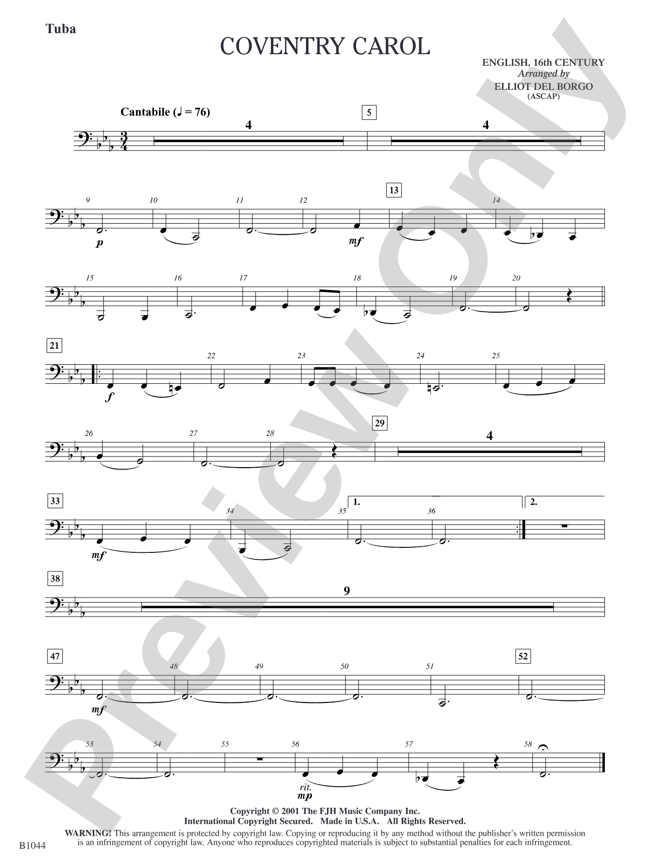 Coventry Carol: Tuba