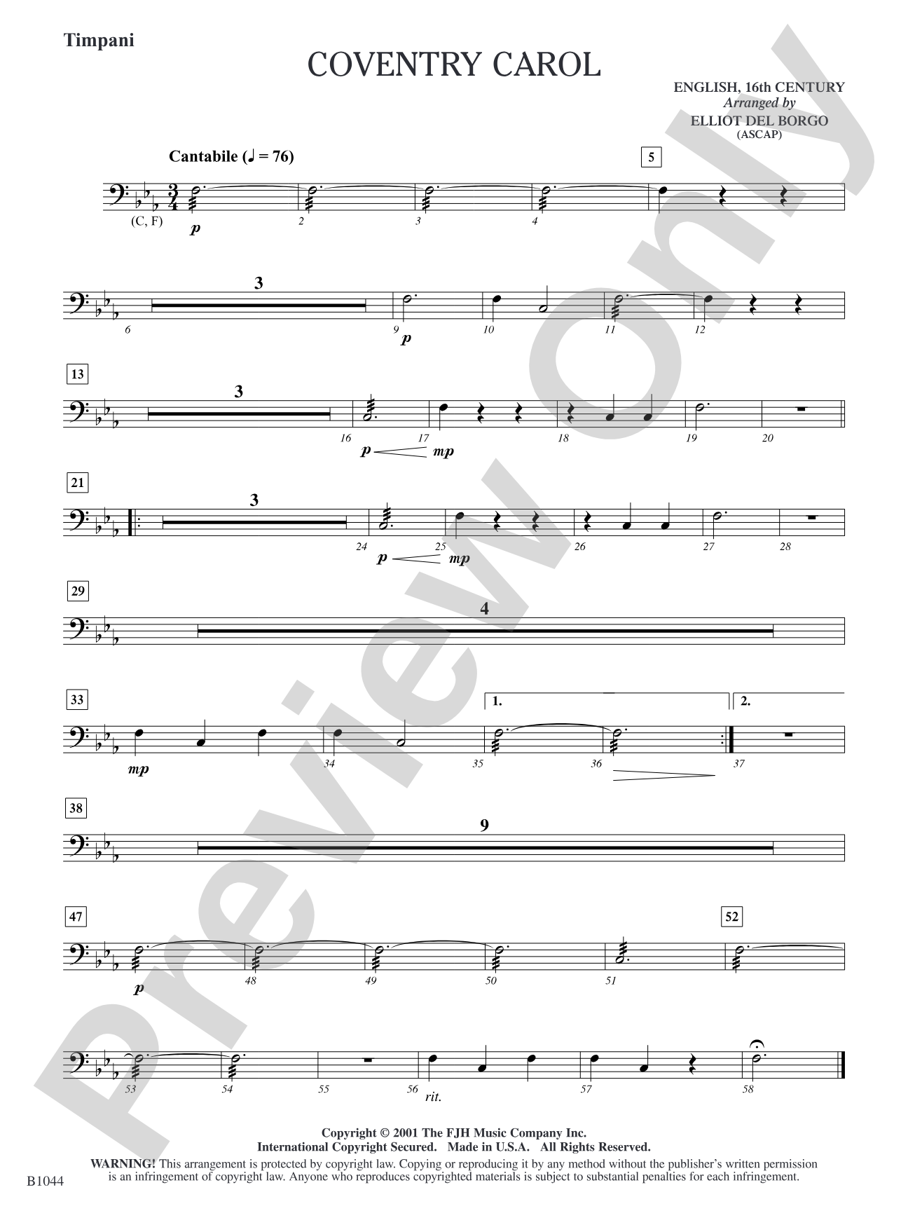 Coventry Carol: Timpani