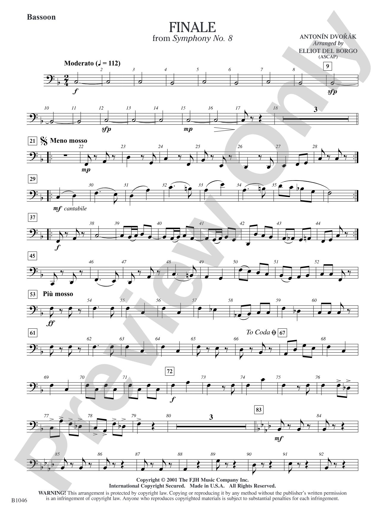 Finale from Dvorák's Symphony No. 8: Bassoon