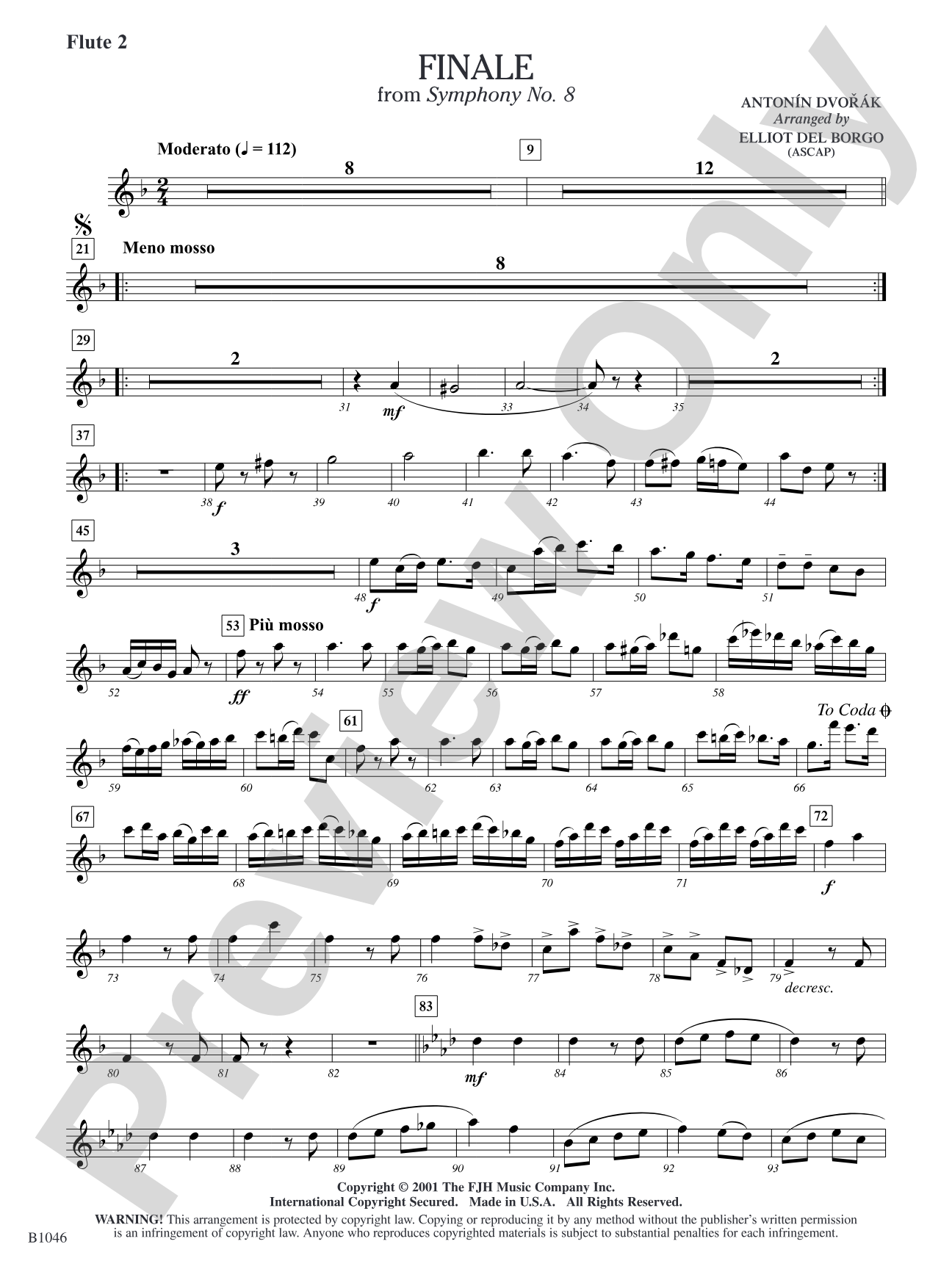 Finale from Dvorák's Symphony No. 8: Flute 2
