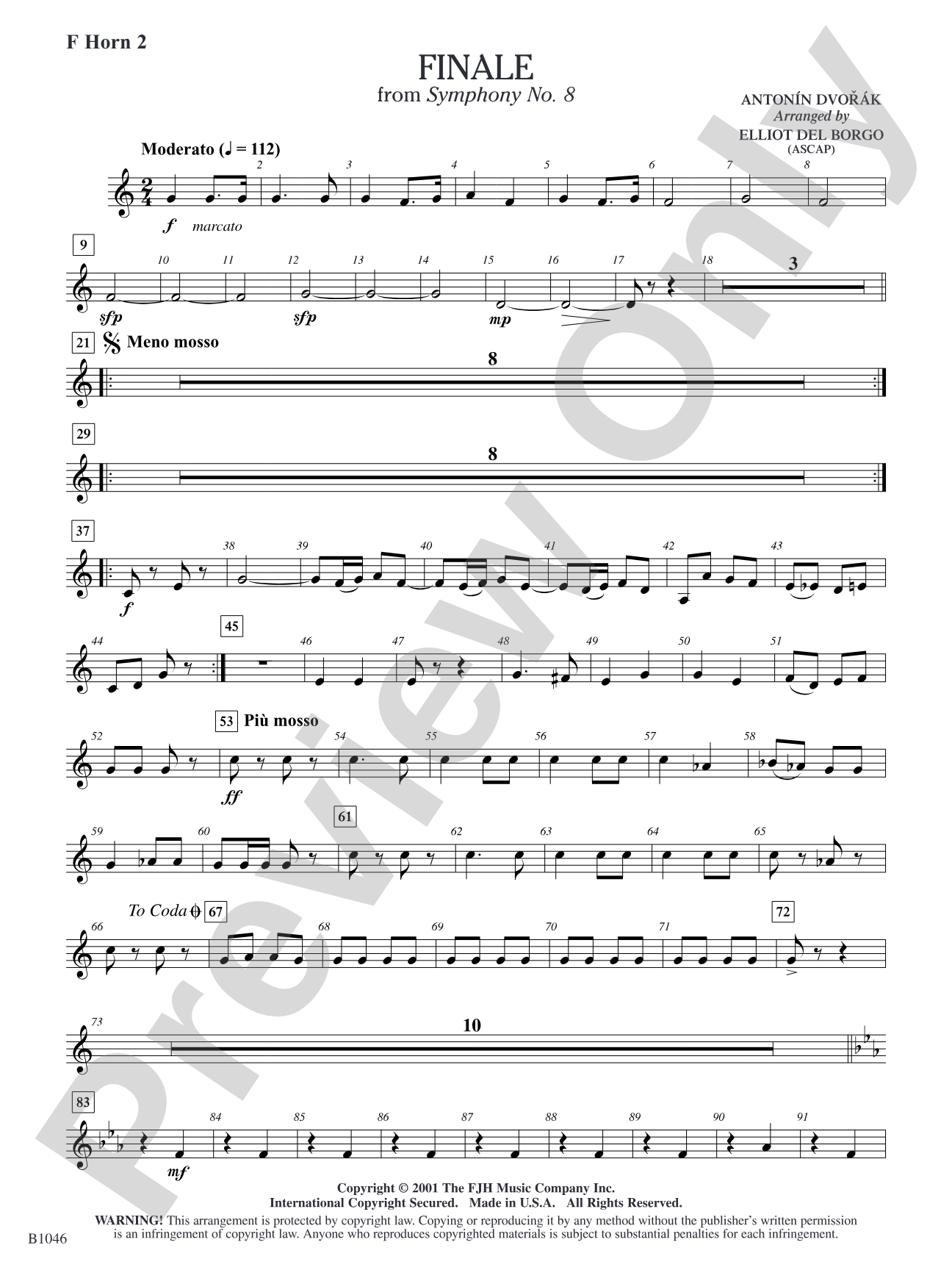 Finale from Dvorák's Symphony No. 8: F Horn 2