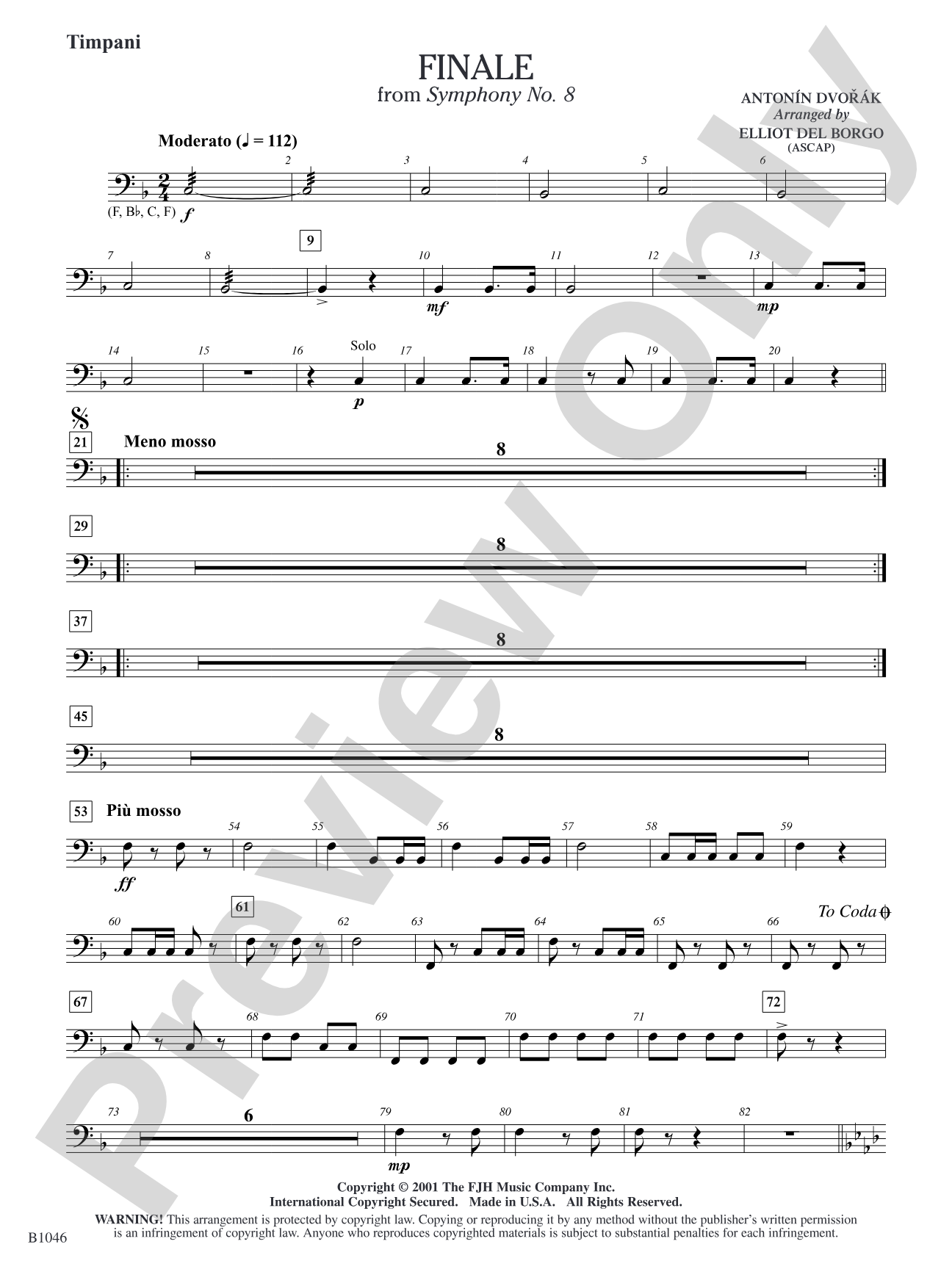 Finale from Dvorák's Symphony No. 8: Timpani