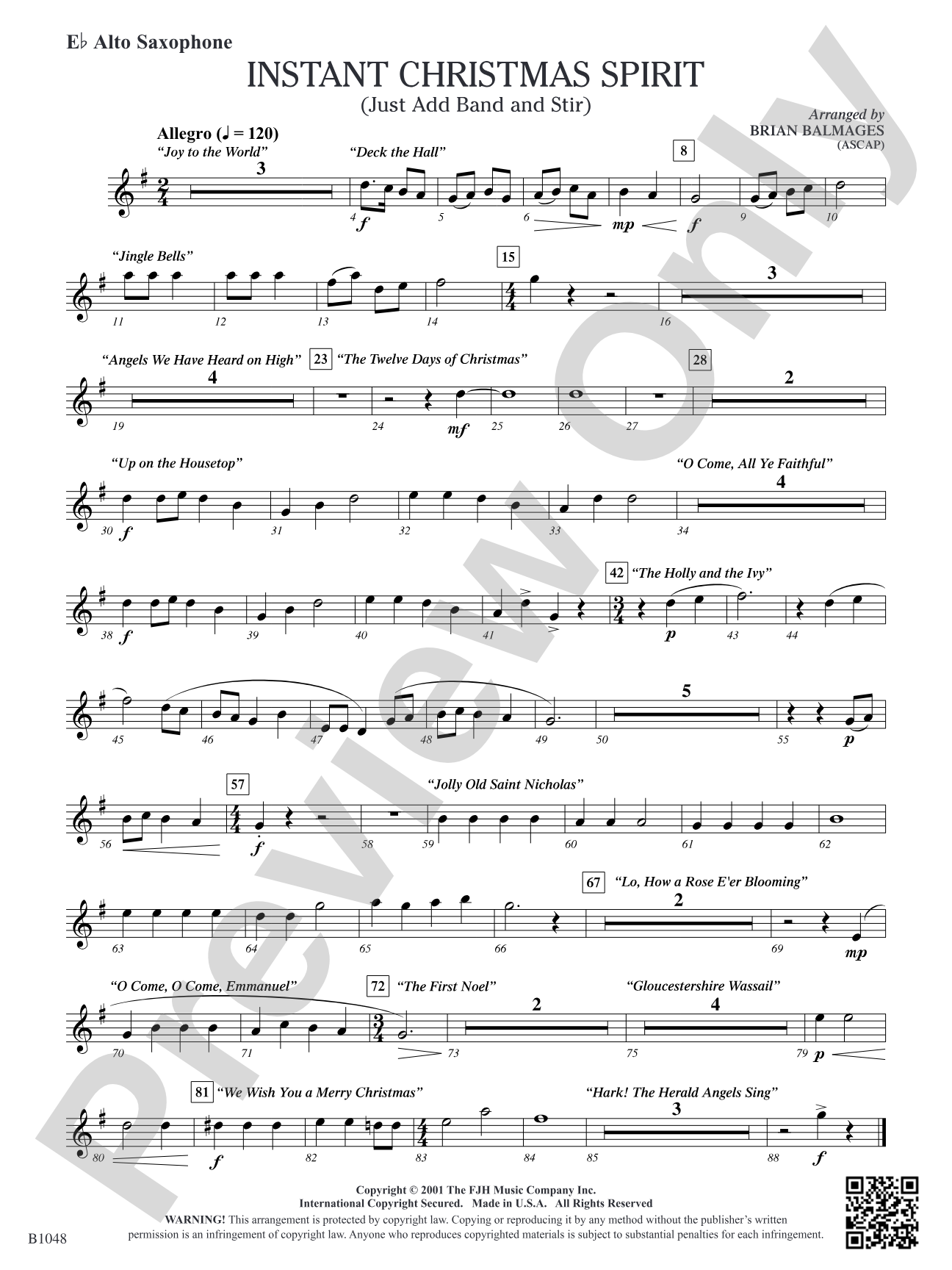 Instant Christmas Spirit (Just Add Band and Stir): E-flat Alto Saxophone