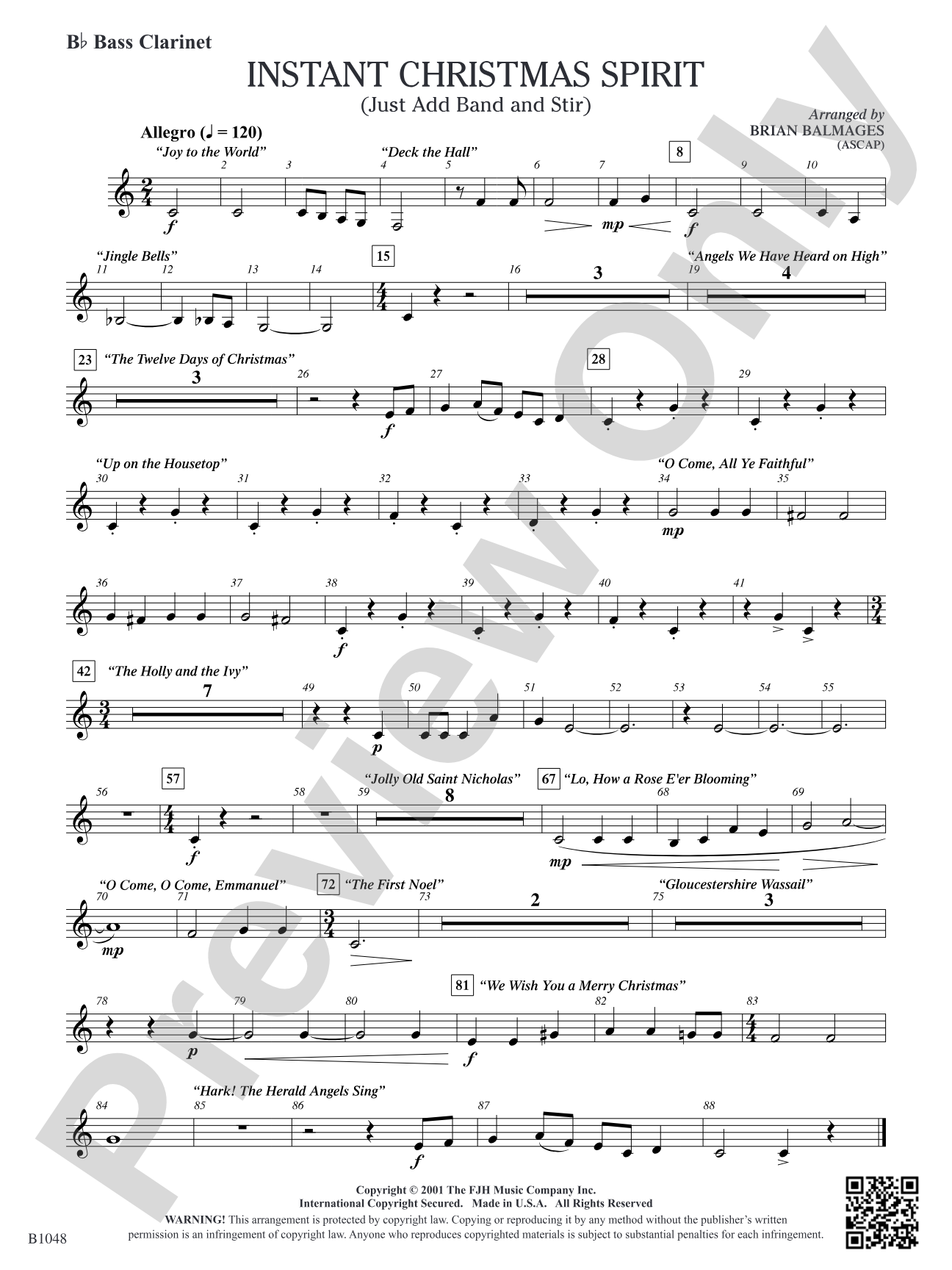 Instant Christmas Spirit (Just Add Band and Stir): B-flat Bass Clarinet