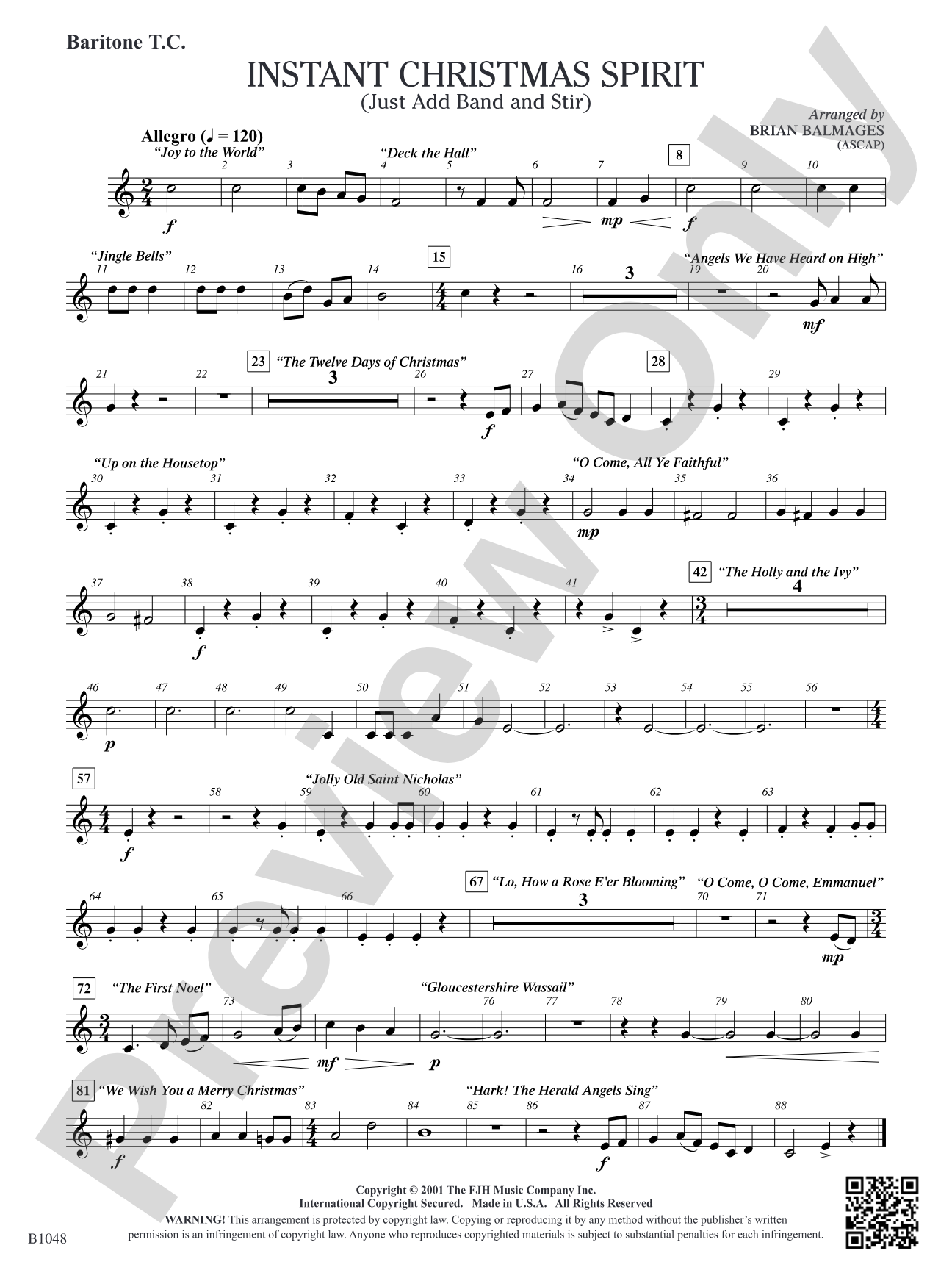 Instant Christmas Spirit (Just Add Band and Stir): Baritone T.C.