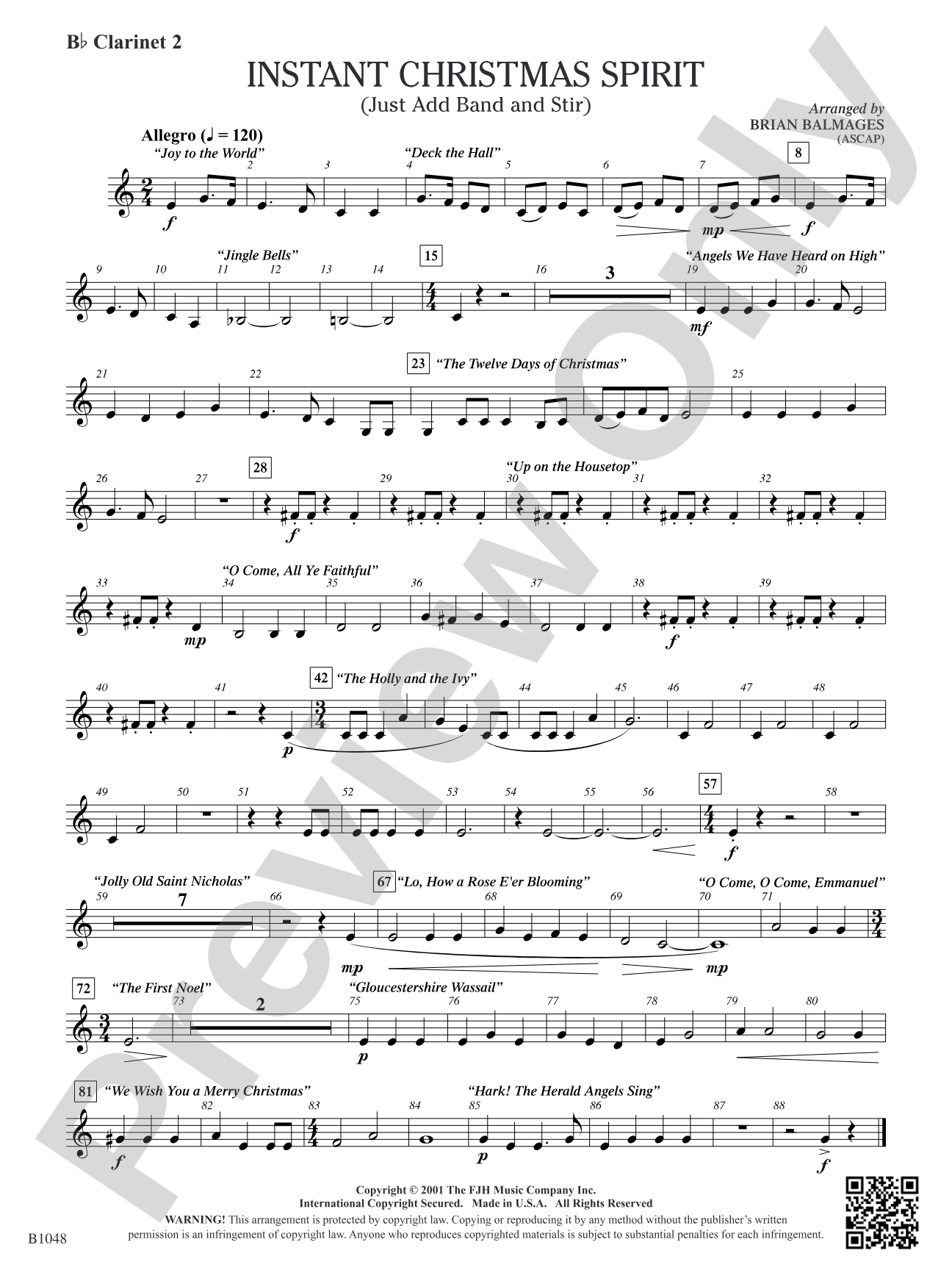 Instant Christmas Spirit (Just Add Band and Stir): B-flat Clarinet 2
