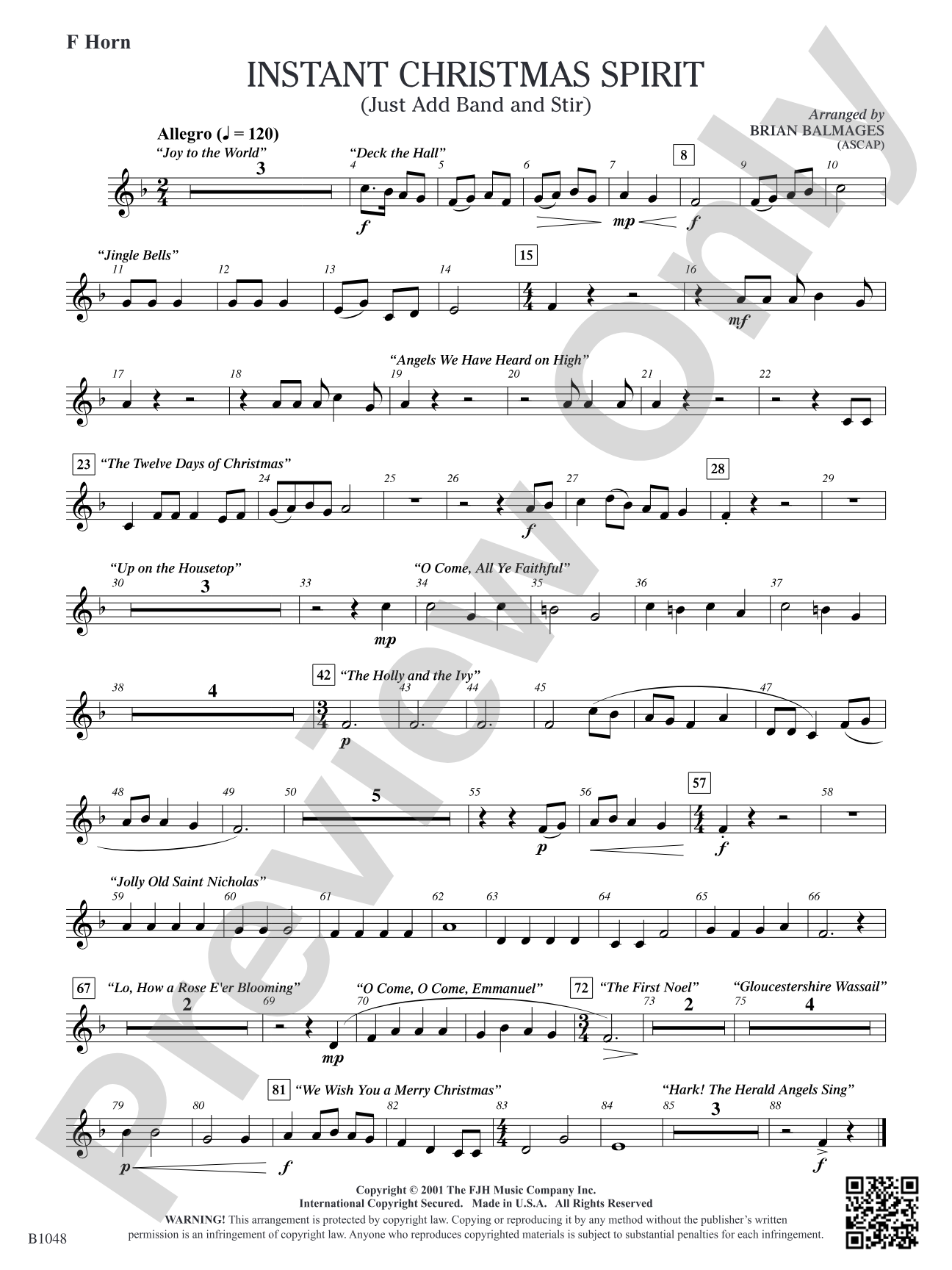 Instant Christmas Spirit (Just Add Band and Stir): F Horn