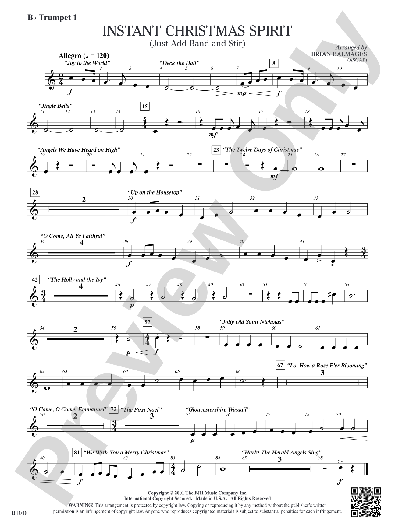 Instant Christmas Spirit (Just Add Band and Stir): B-flat Trumpet 1
