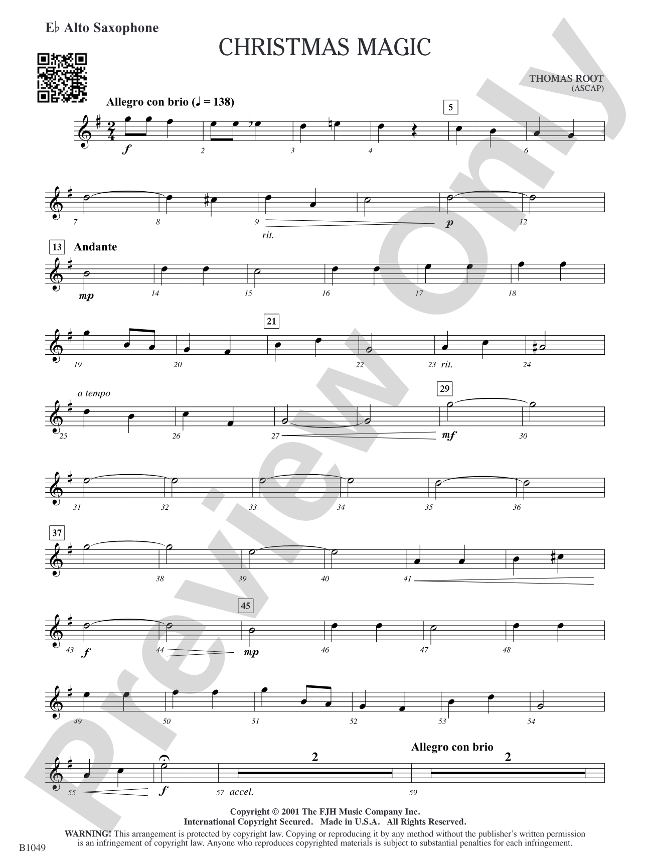Christmas Magic: E-flat Alto Saxophone