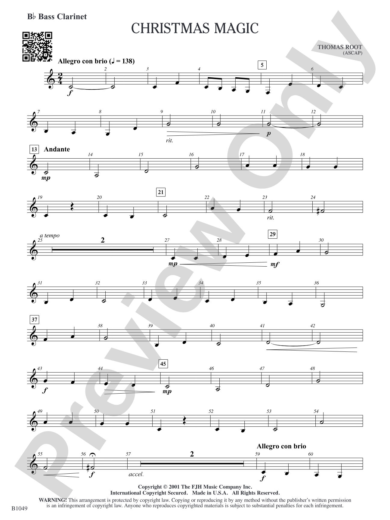 Christmas Magic: B-flat Bass Clarinet