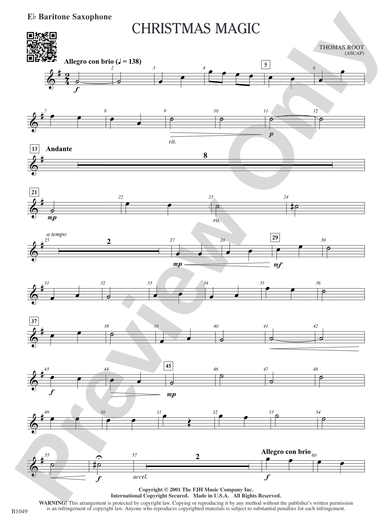 Christmas Magic: E-flat Baritone Saxophone